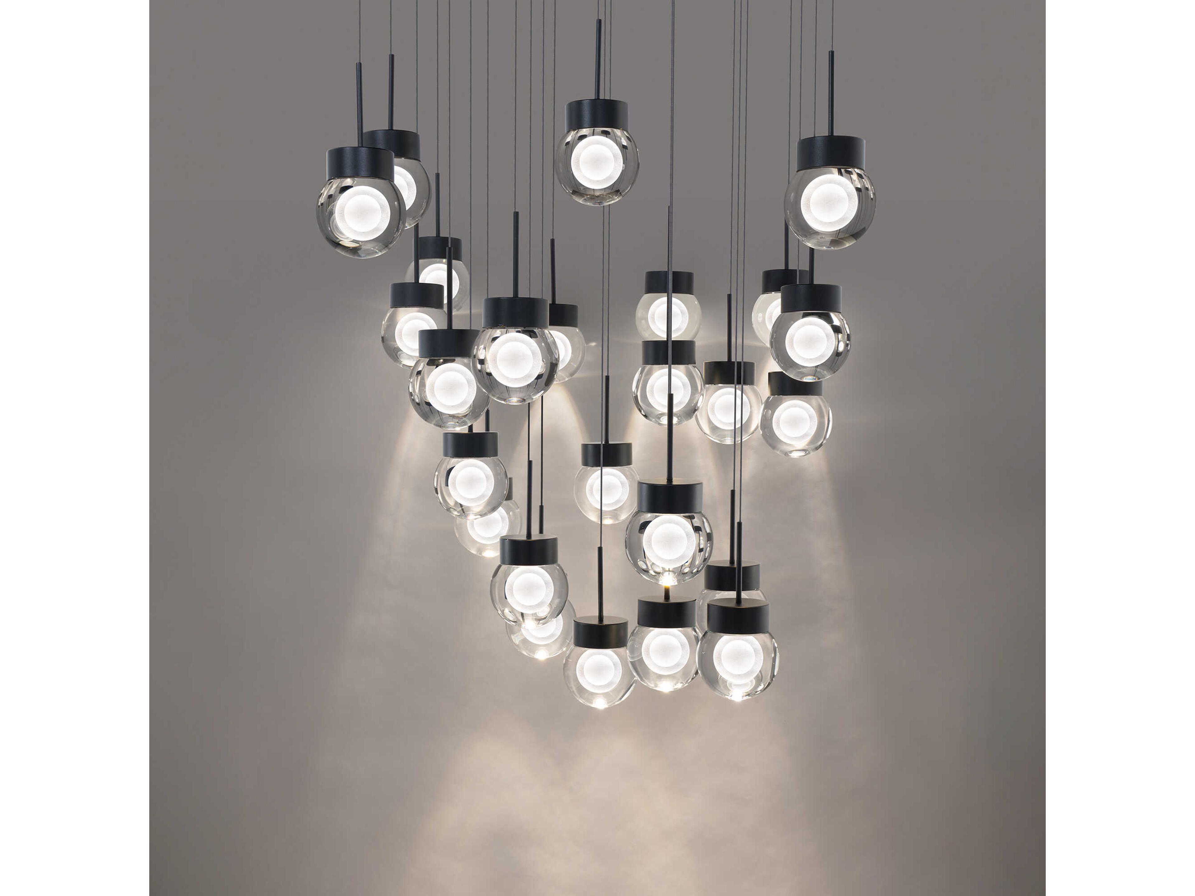 Modern Forms Double Bubble 25-Light Black Globe Pendant