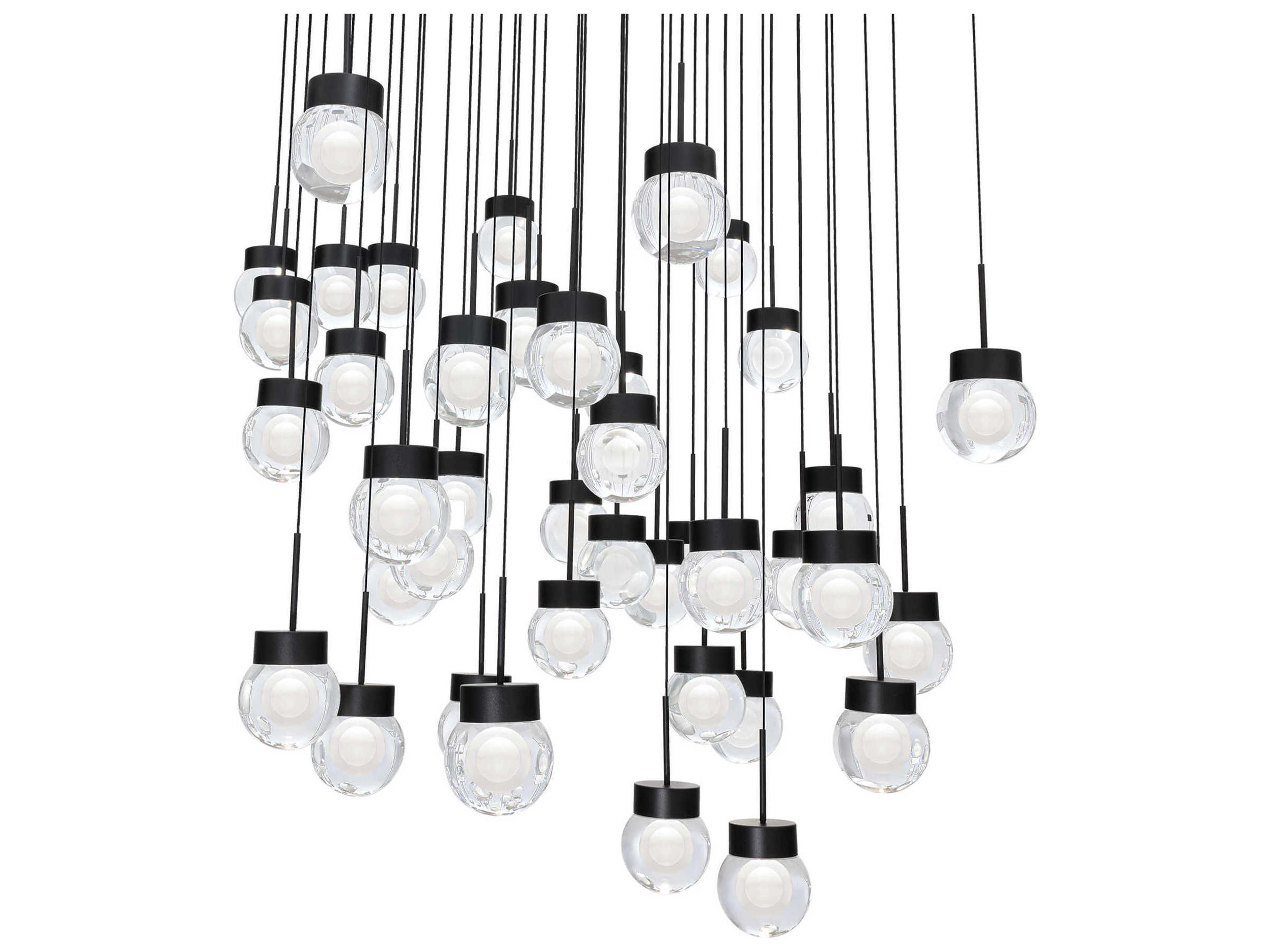 Double Bubble 41-Light Black Globe Pendant