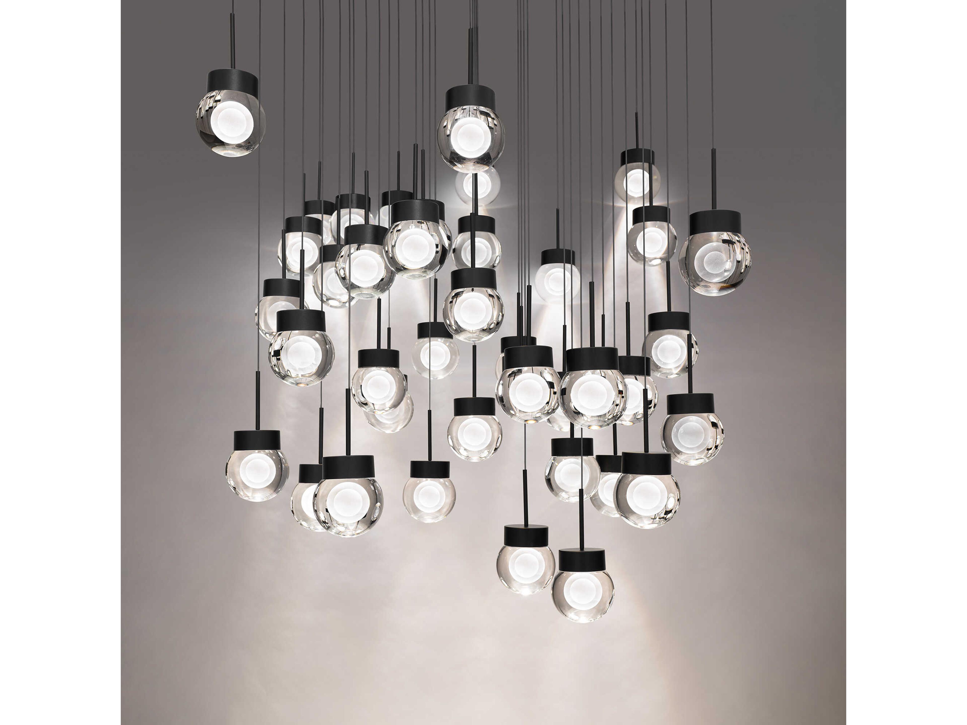 Modern Forms Double Bubble 41-Light Black Globe Pendant