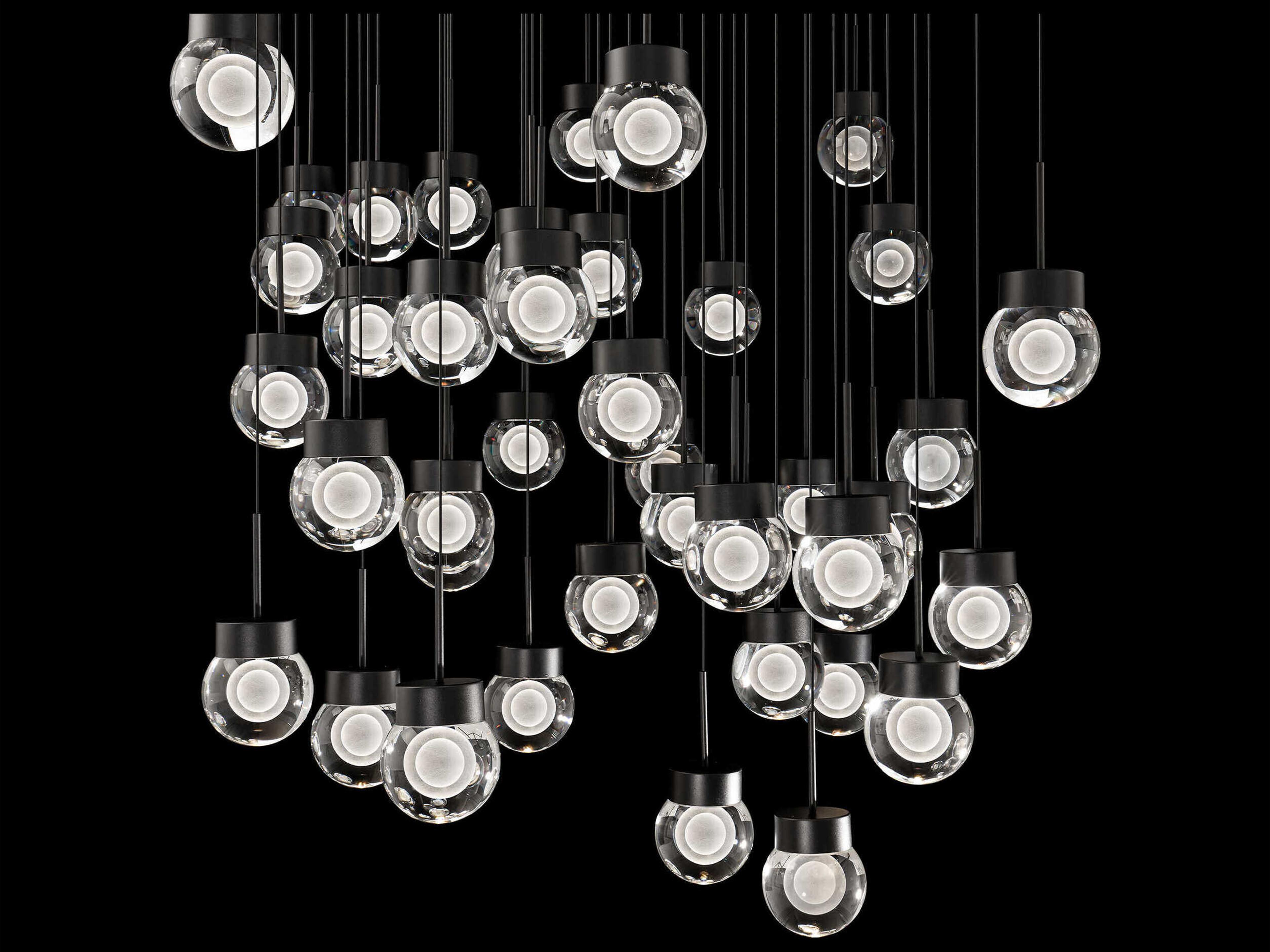 Modern Forms Double Bubble 41-Light Black Globe Pendant