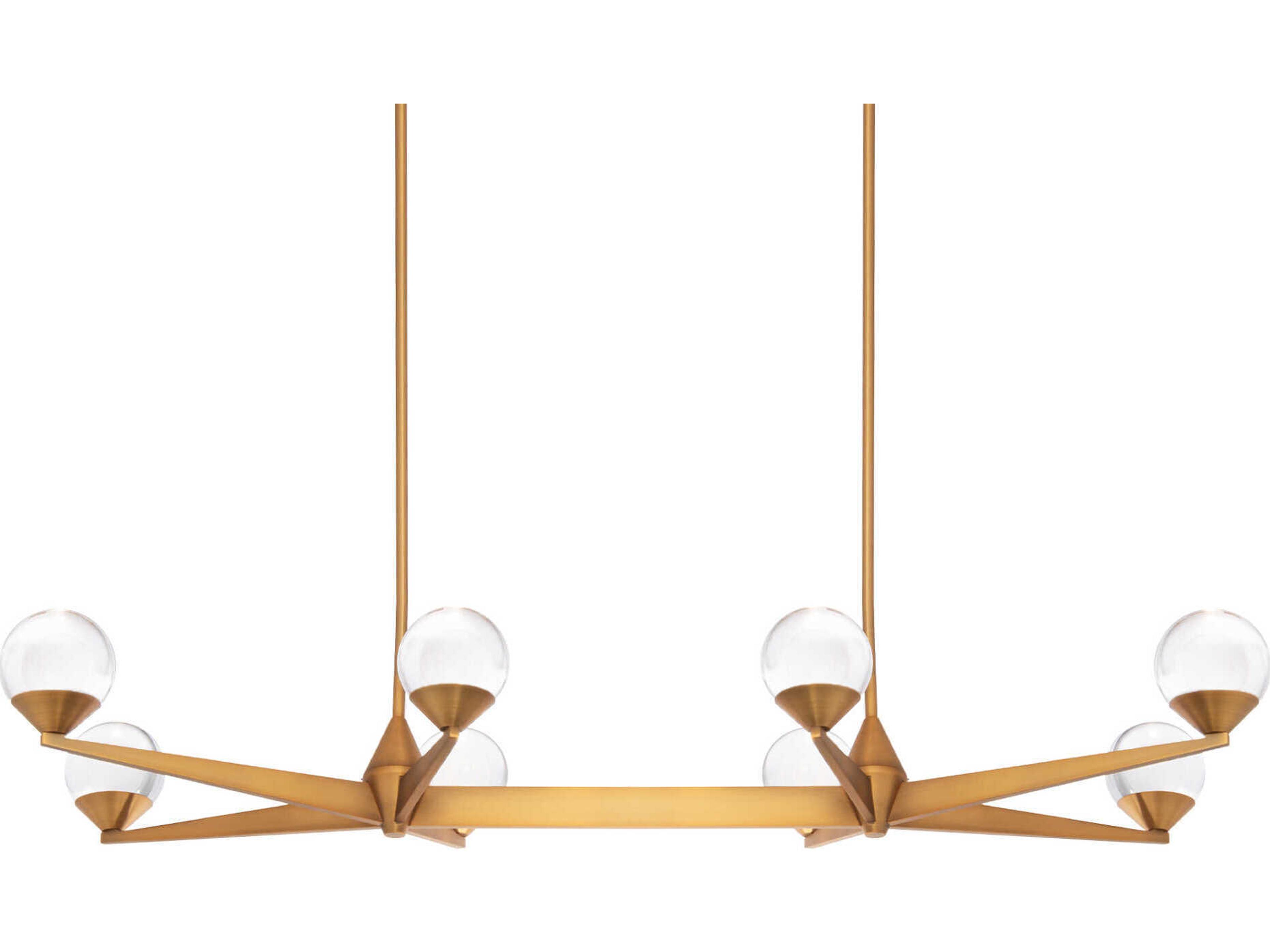 Modern Forms Double Bubble 8-Light Aged Brass Glass LED Globe Linear Island Pendant