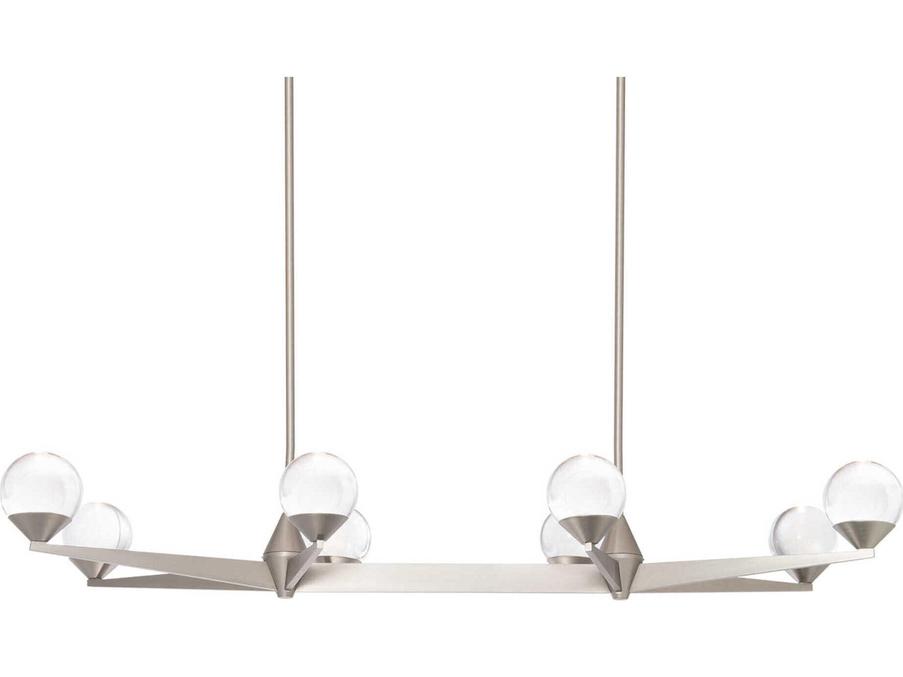 Modern Forms Double Bubble 8-Light Satin Nickel Glass LED Globe Linear Island Pendant