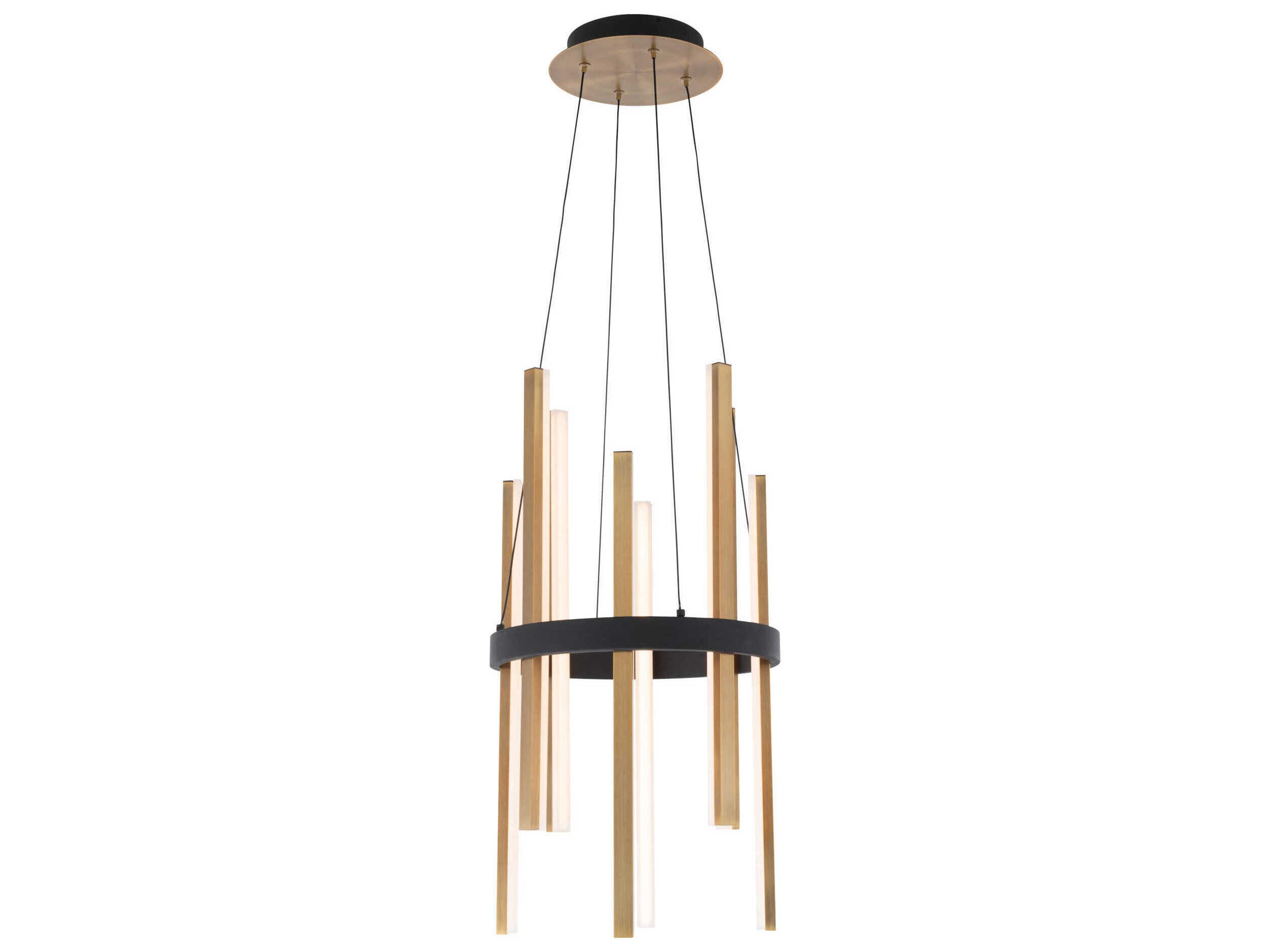 Modern Forms Harmonix 1-Light Black Aged Brass LED Pendant