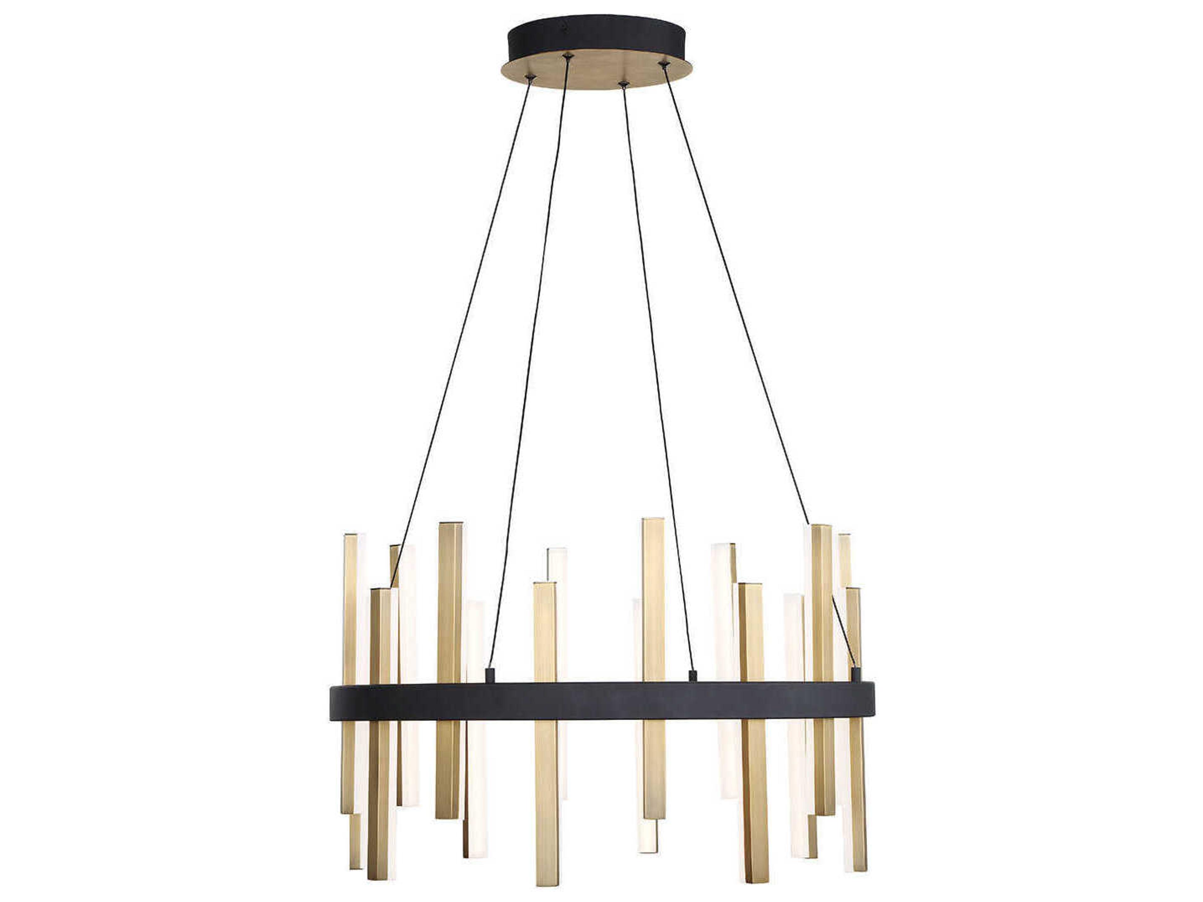 Modern Forms Harmonix 1-Light Black Aged Brass LED Pendant