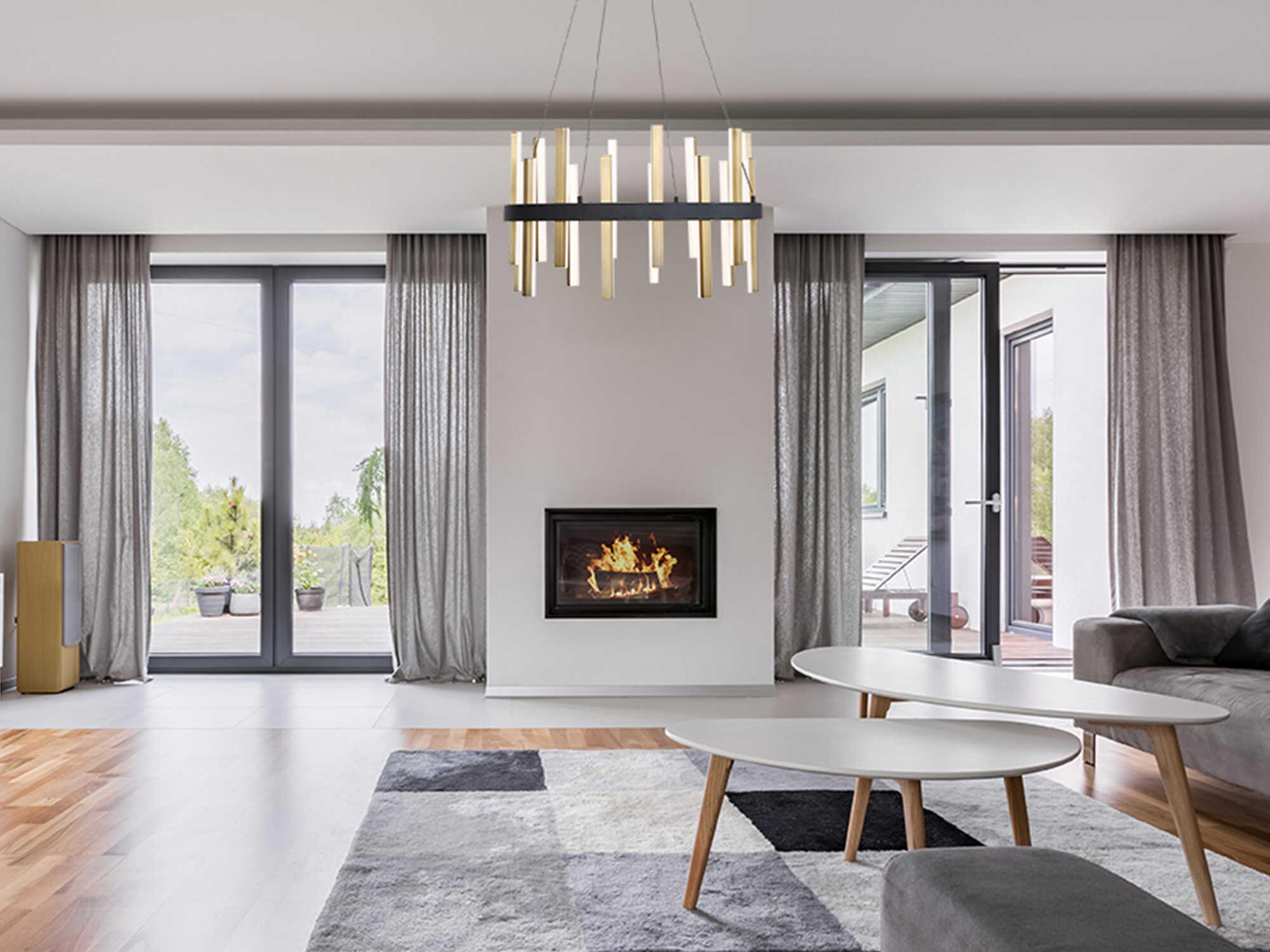 Modern Forms Harmonix 1-Light Black Aged Brass LED Pendant