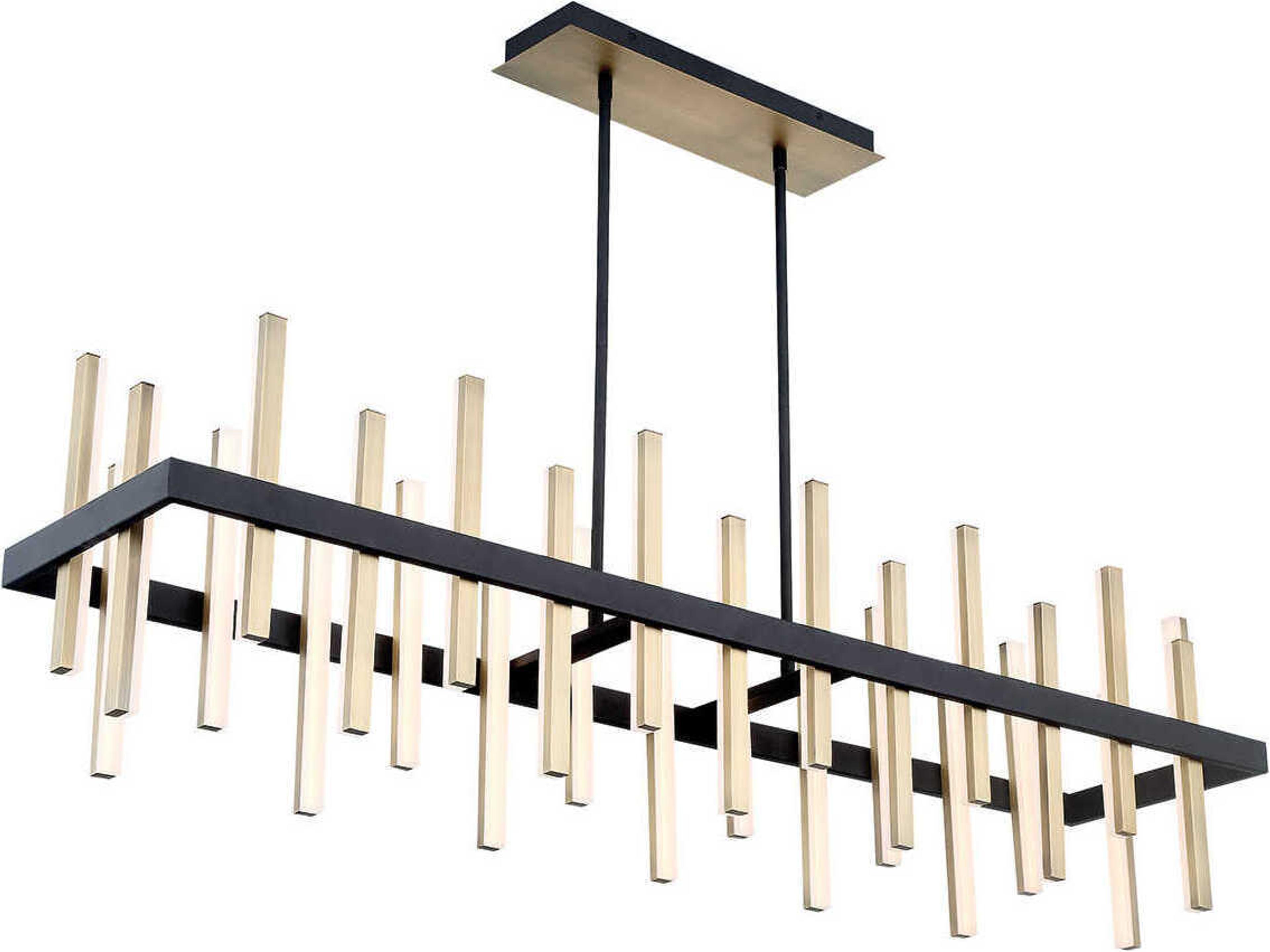 Modern Forms Harmonix 1-Light Black Aged Brass LED Linear Island Pendant