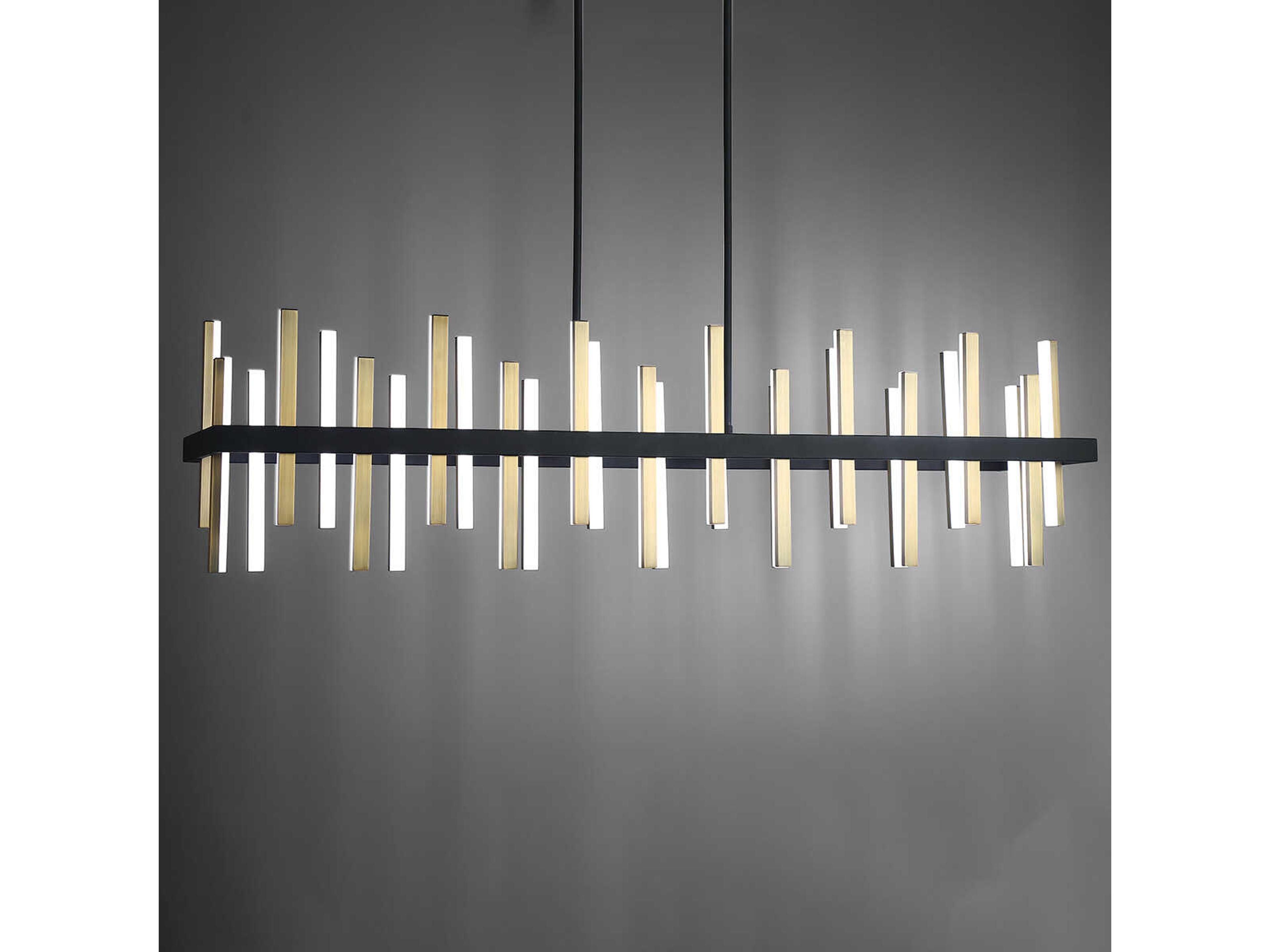 Modern Forms Harmonix 1-Light Black Aged Brass LED Linear Island Pendant