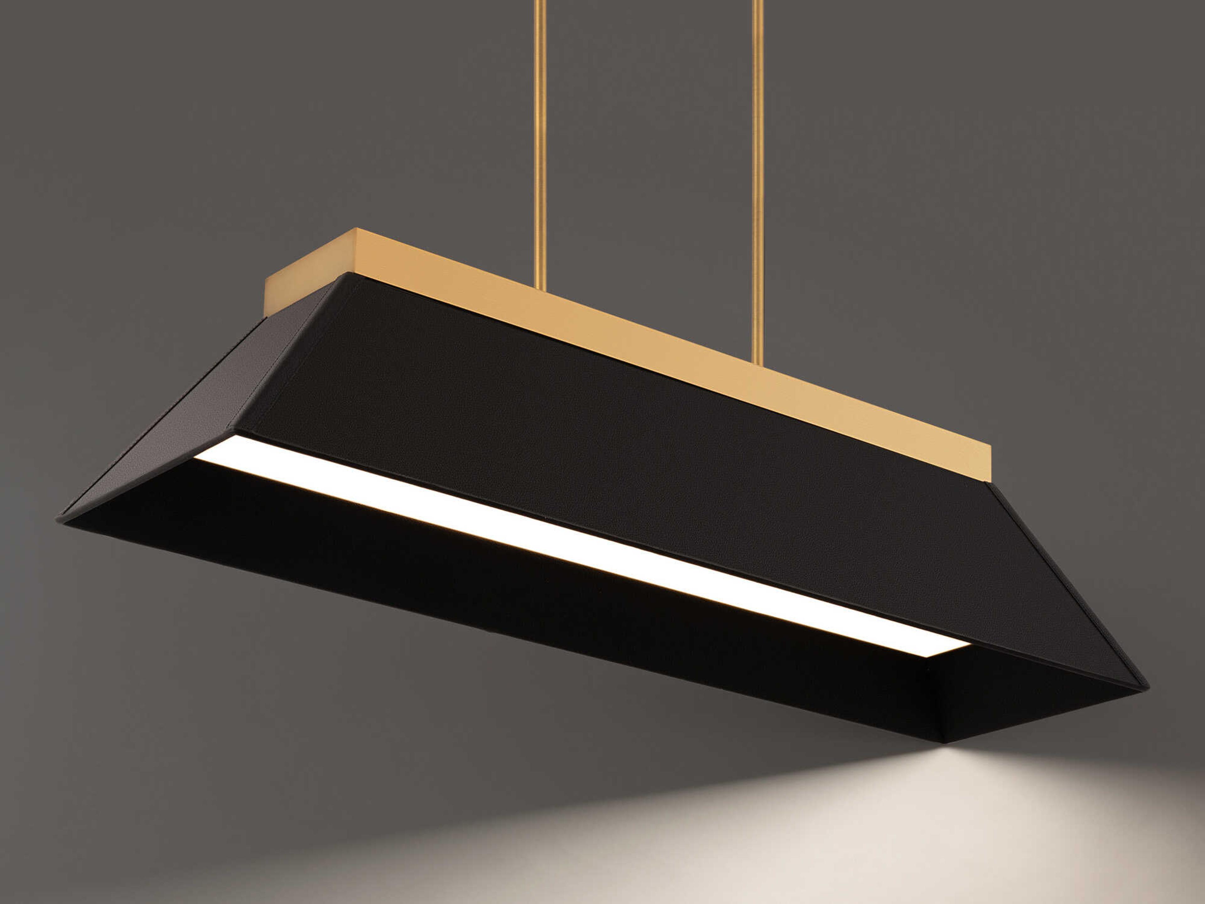 Modern Forms Bentley 1-Light Black Aged Brass LED Linear Island Pendant