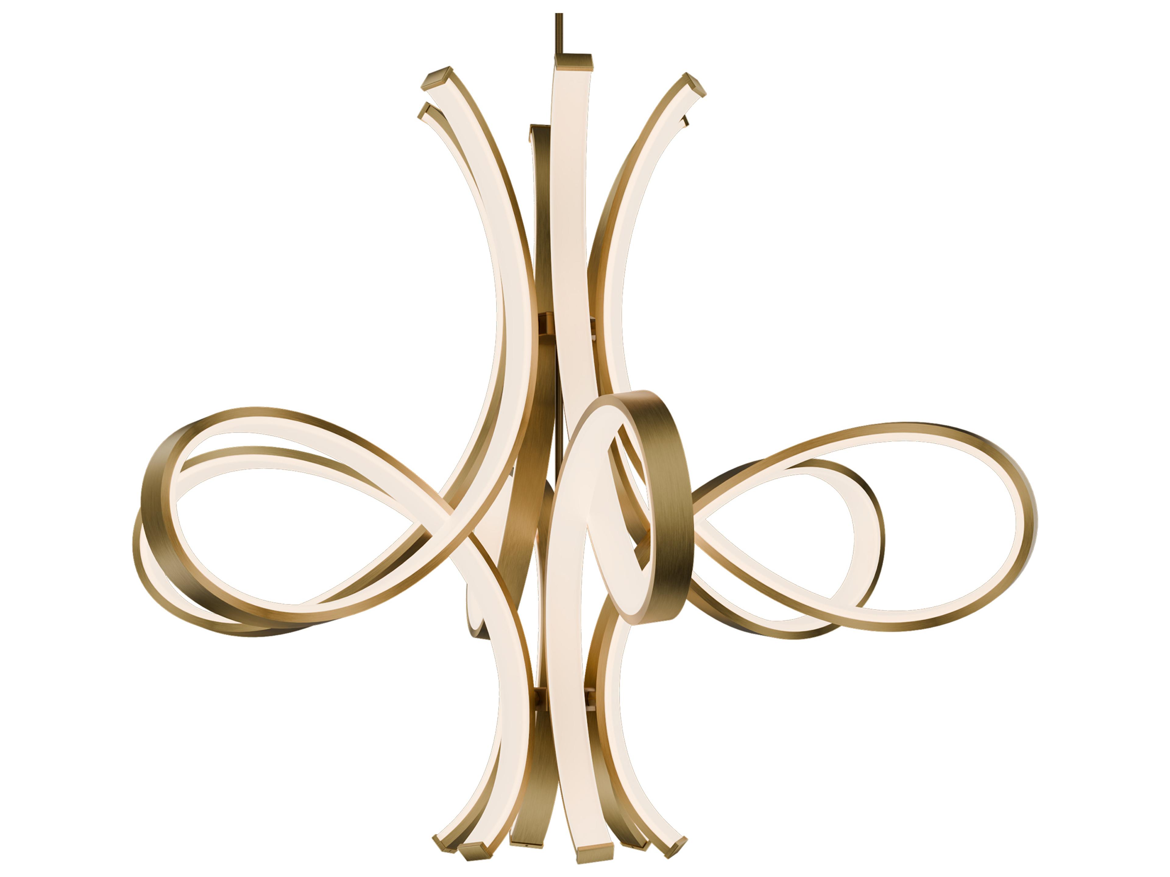 Modern Forms Fleur De Lis 1-Light Aged Brass Pendant