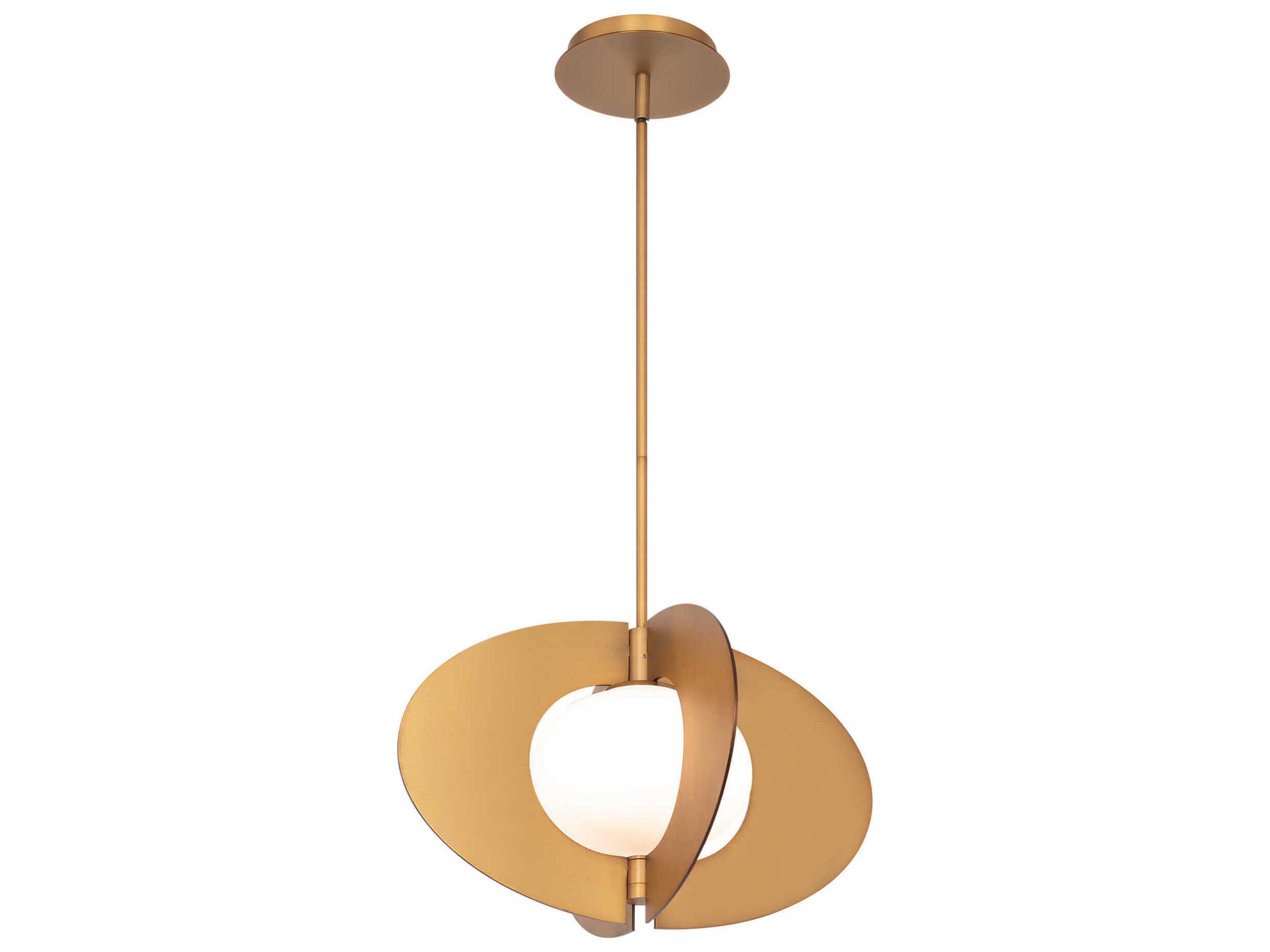Echelon 1-Light Aged Brass Glass LED Geometric Pendant