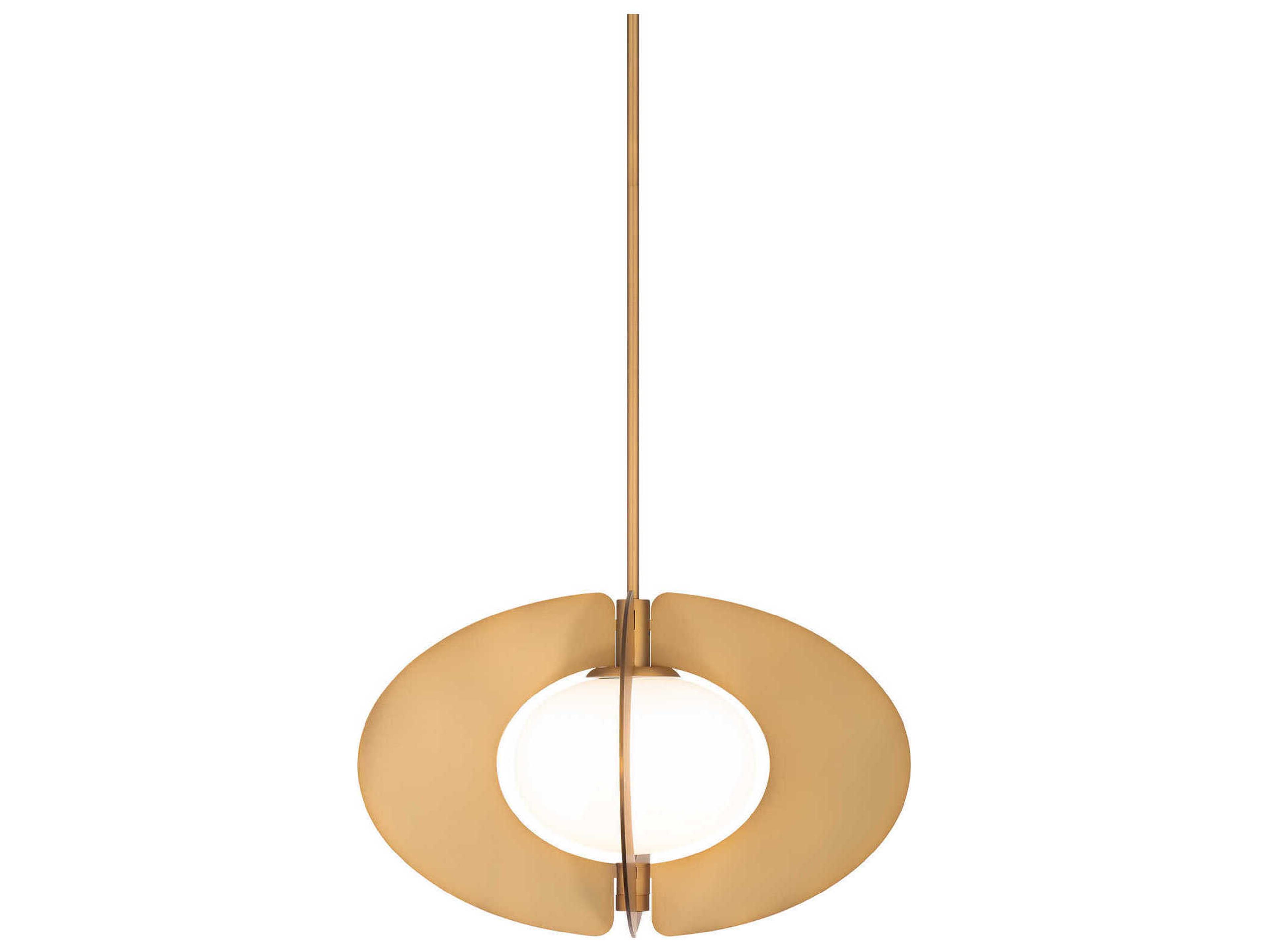 Modern Forms Echelon 1-Light Aged Brass Glass LED Geometric Pendant