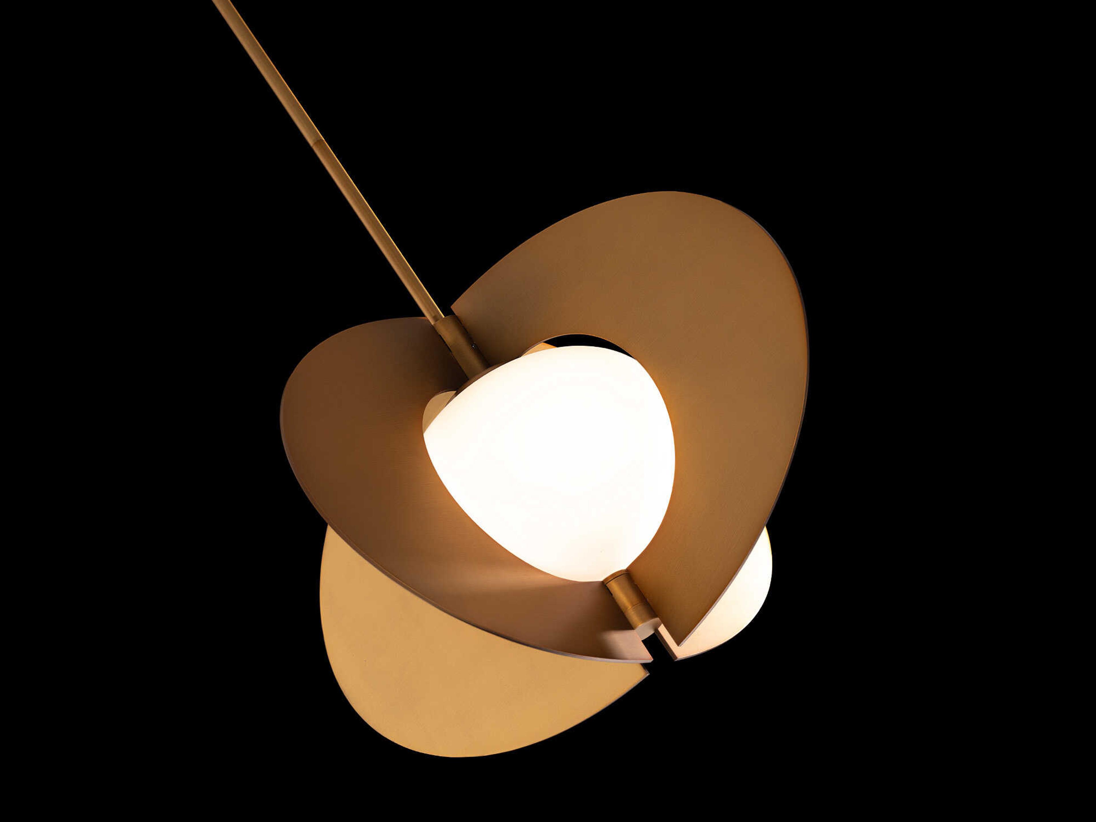 Modern Forms Echelon 1-Light Aged Brass Glass LED Geometric Pendant