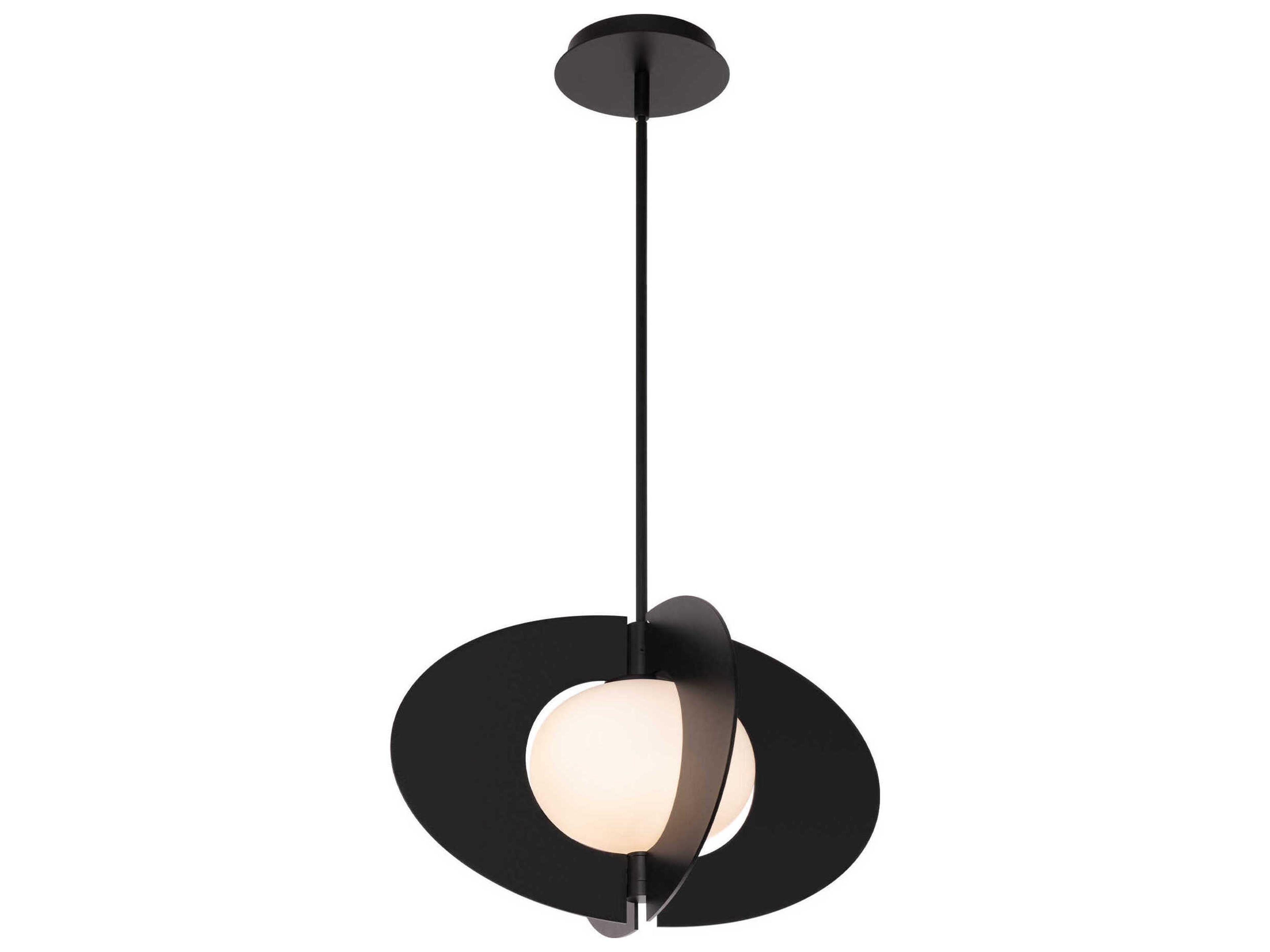 Echelon 1-Light Black Glass LED Geometric Pendant