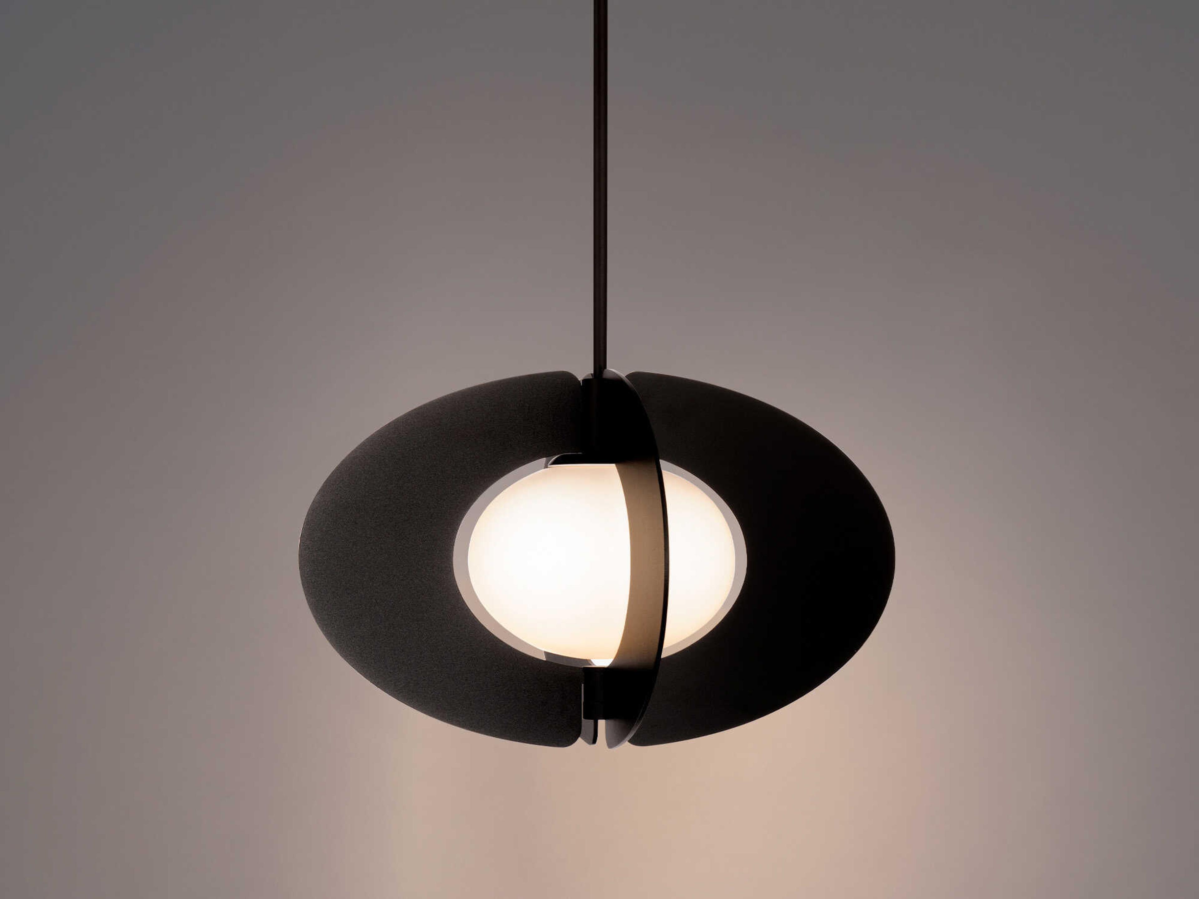 Modern Forms Echelon 1-Light Black Glass LED Geometric Pendant
