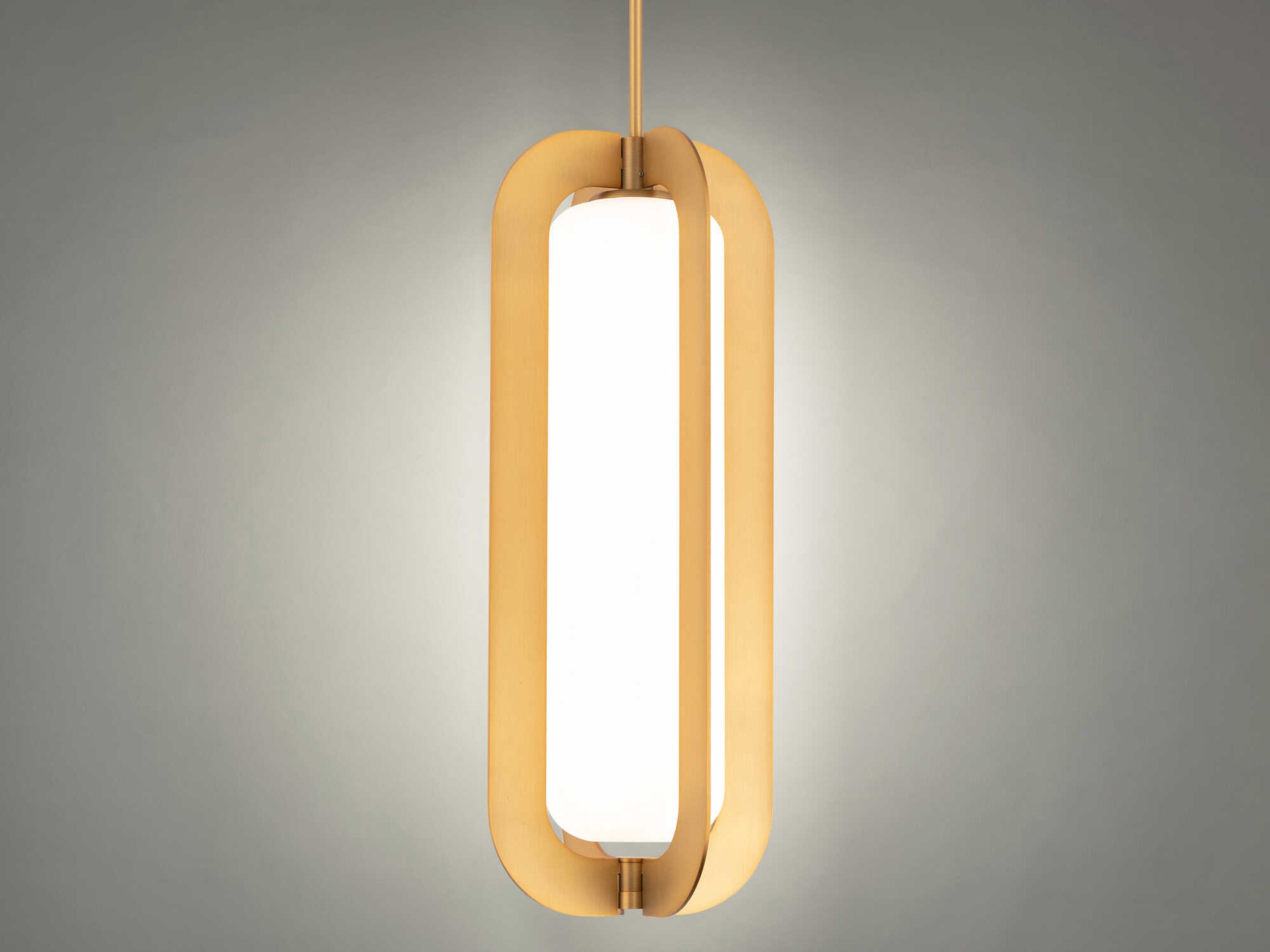 Modern Forms Echelon 1-Light Aged Brass Glass LED Cylinder Mini Pendant