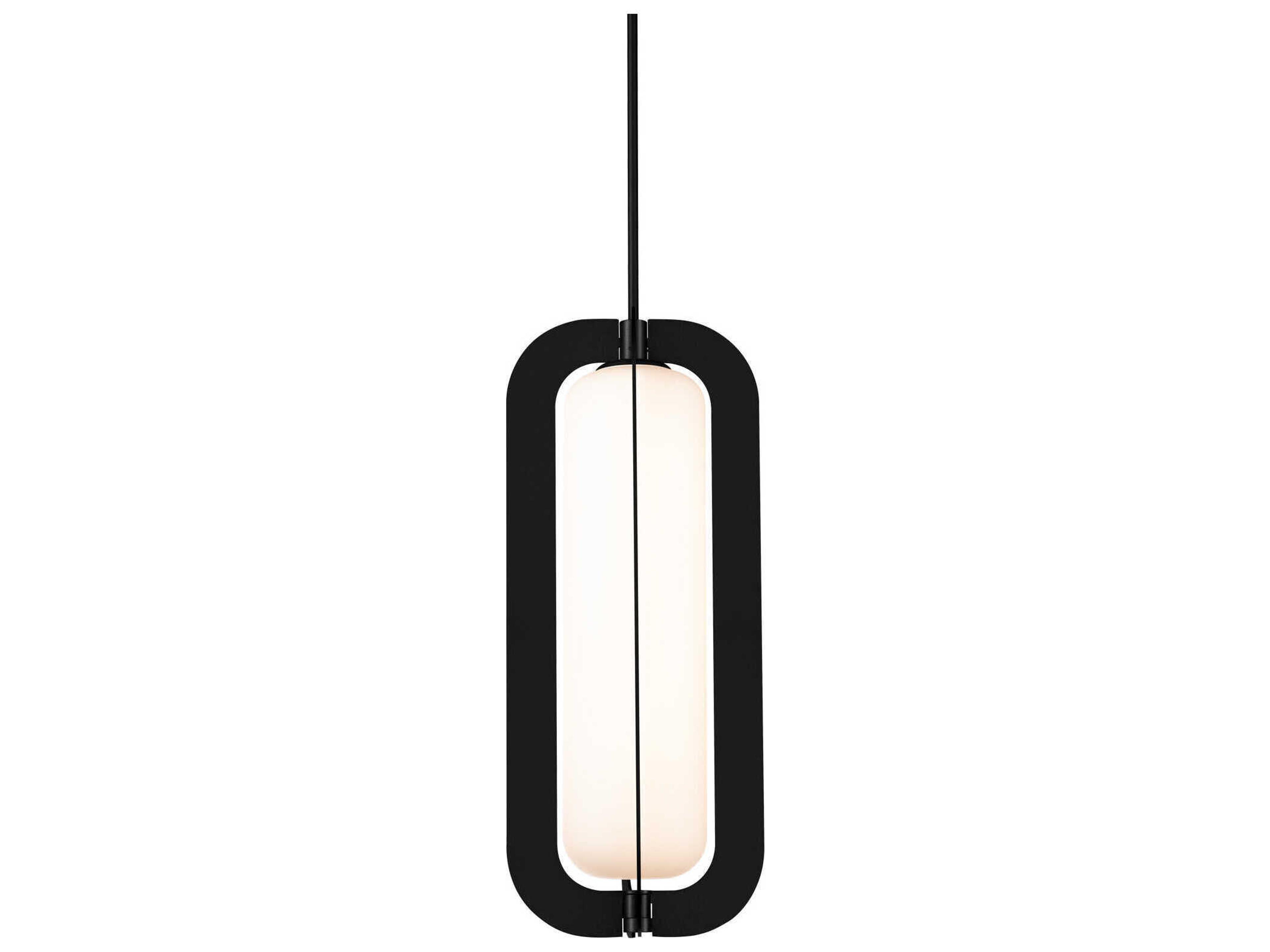 Modern Forms Echelon 1-Light Black Glass LED Cylinder Mini Pendant