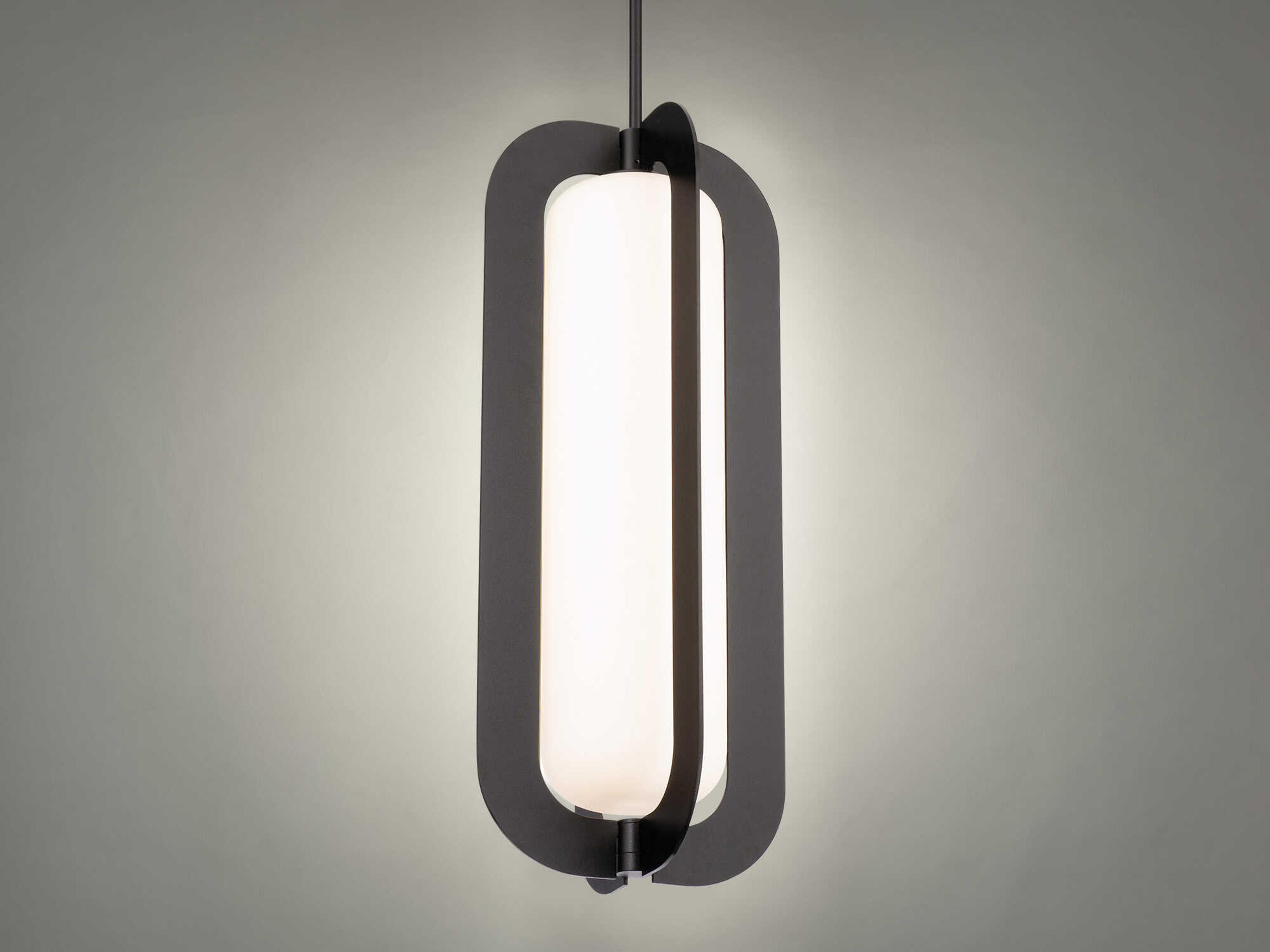 Modern Forms Echelon 1-Light Black Glass LED Cylinder Mini Pendant