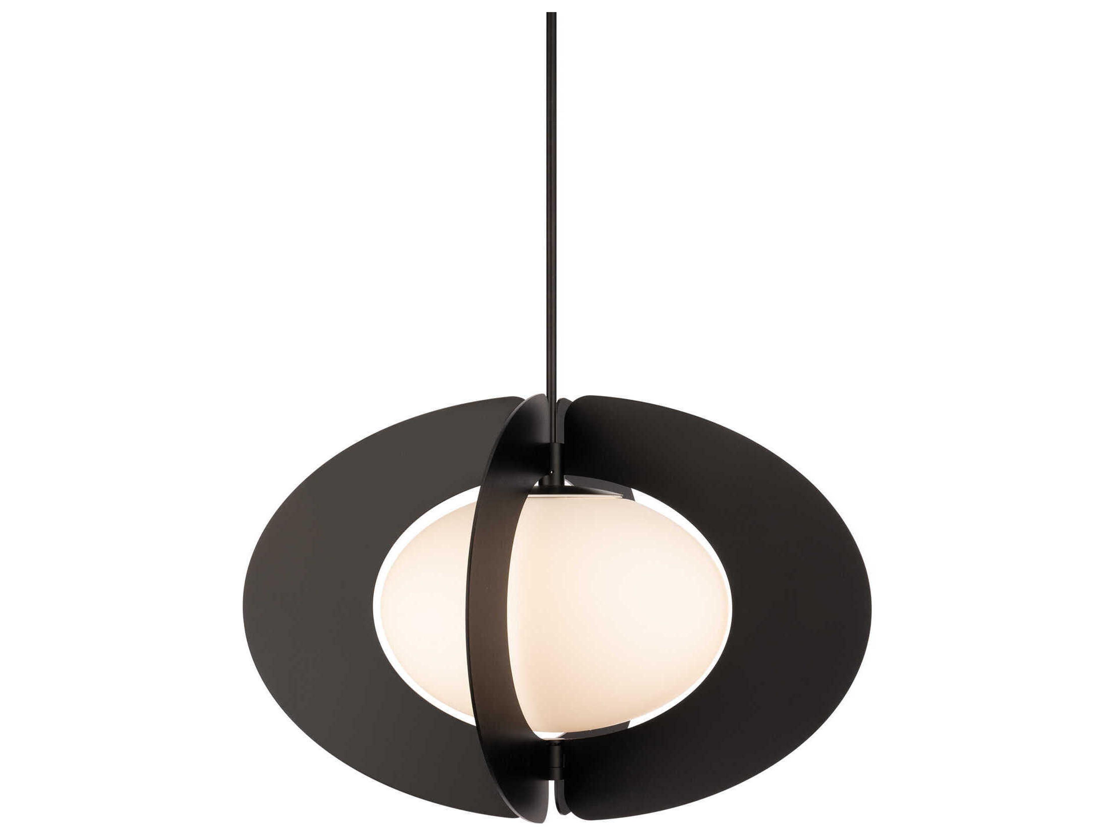 Modern Forms Echelon 1-Light Black Glass LED Geometric Pendant
