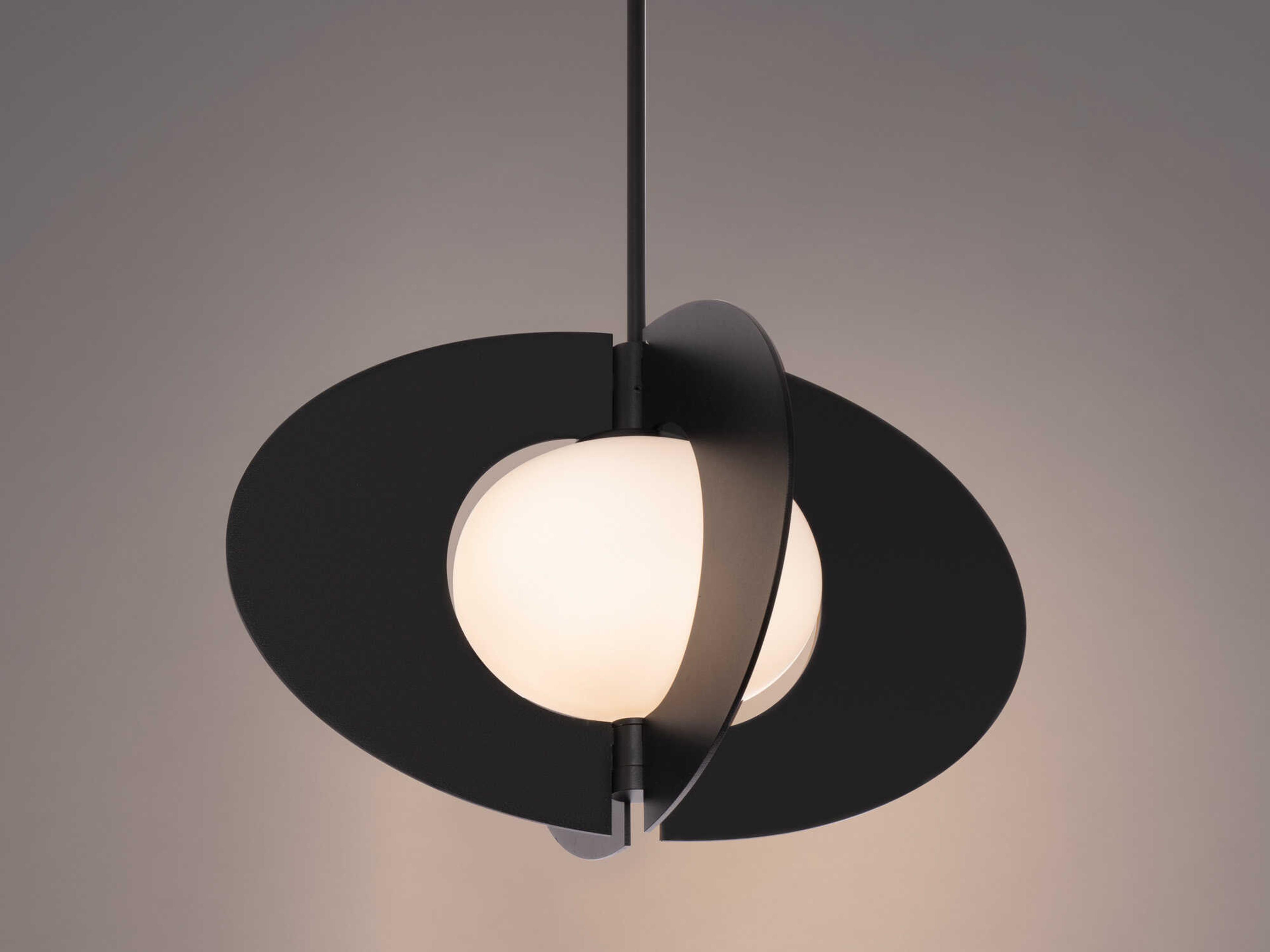 Modern Forms Echelon 1-Light Black Glass LED Geometric Pendant