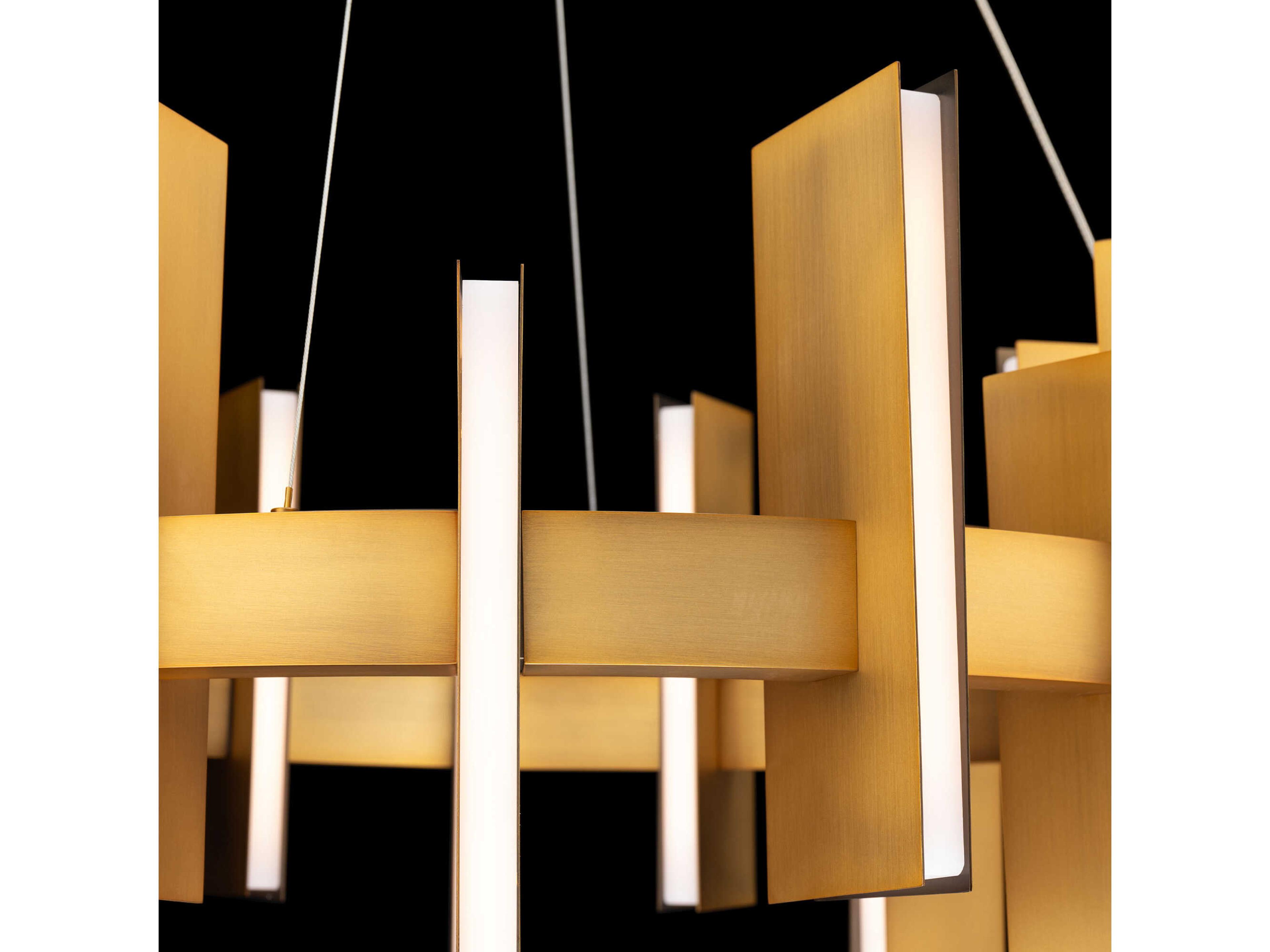 Modern Forms Ronan 1-Light Aged Brass Geometric Round Pendant