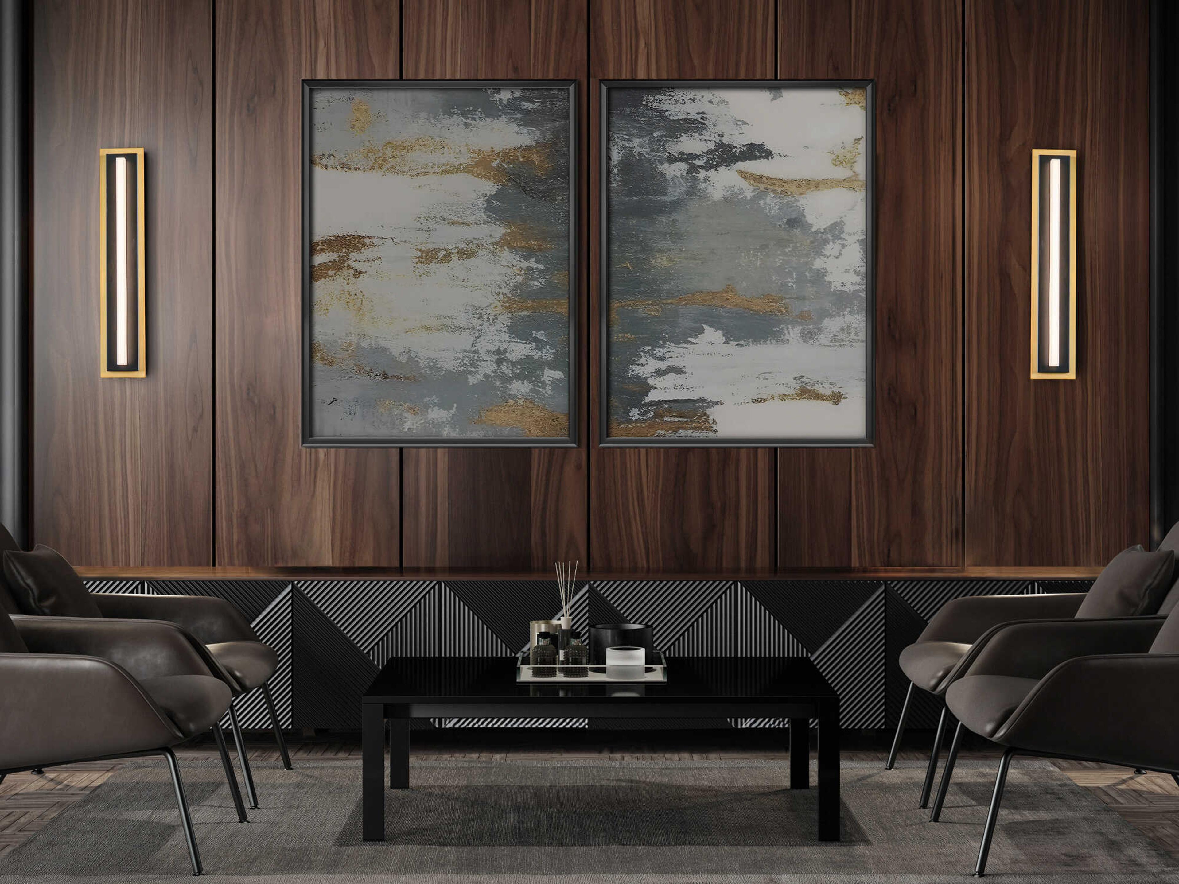 Modern Forms Lyrikal 1-Light Black With Aged Brass Wall Sconce