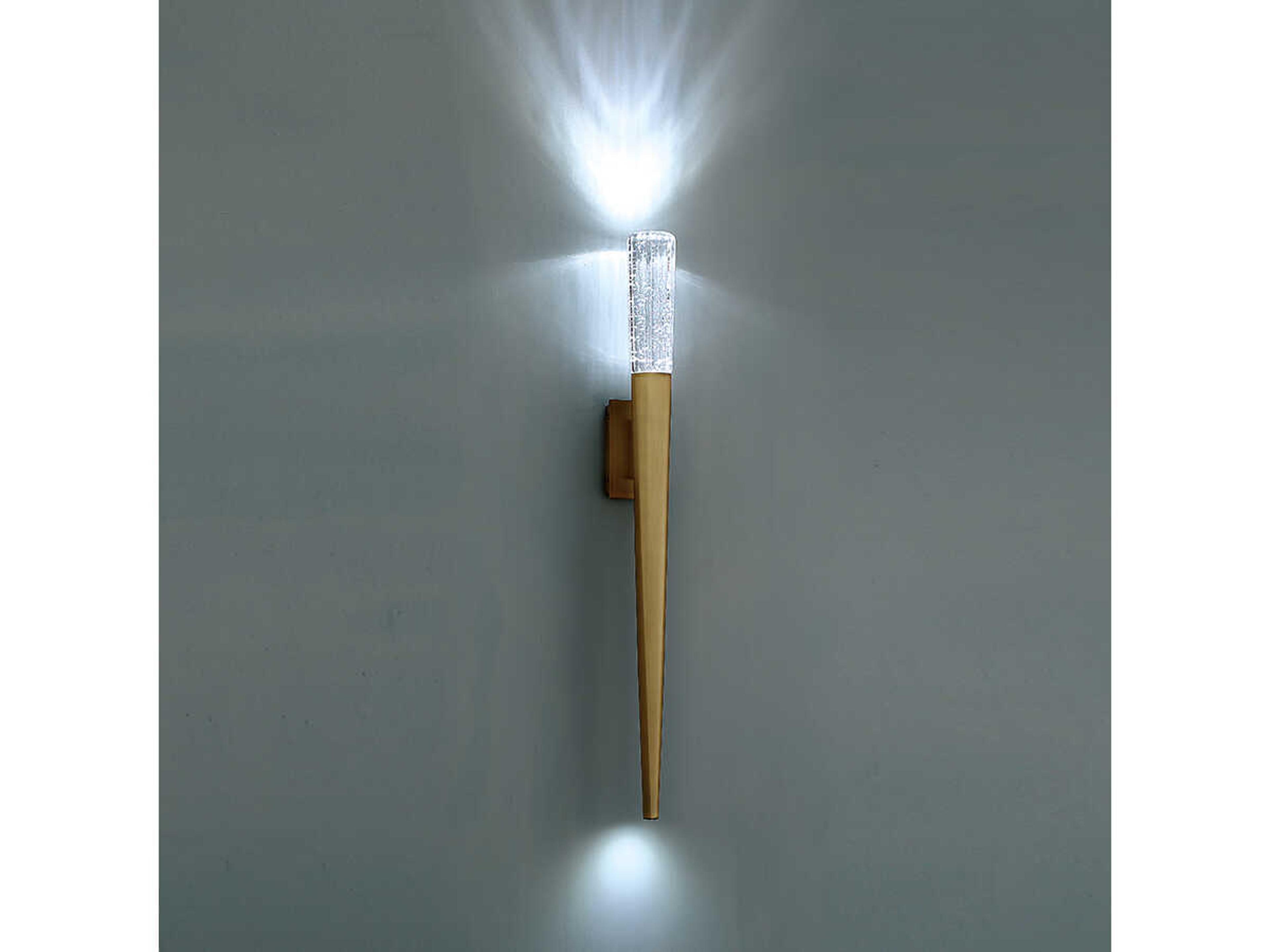 Modern Forms Scepter 2-Light Aged Brass Crystal LED Wall Sconce