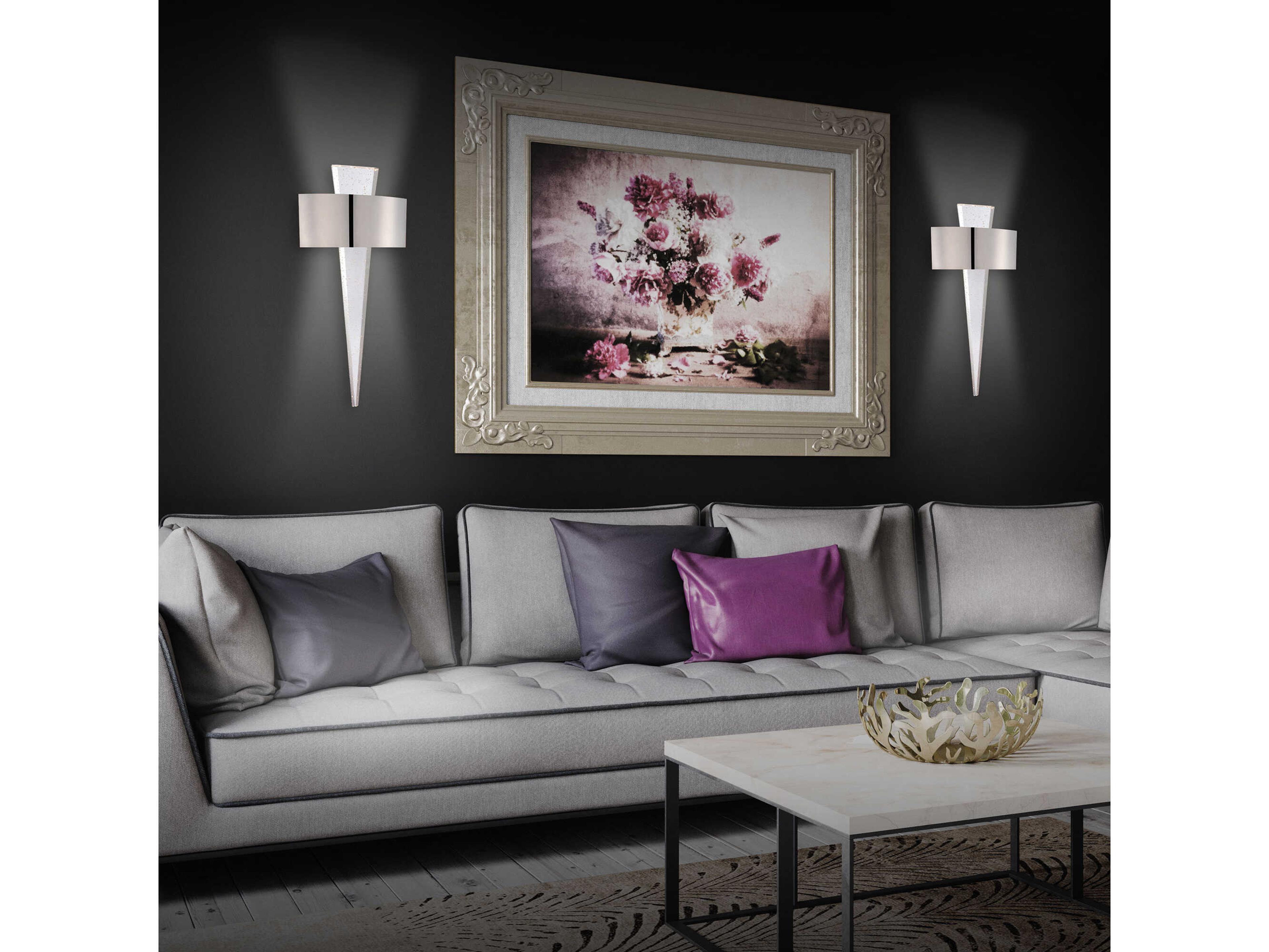 Modern Forms Palladian 2-Light Polished Nickel Crystal Glass Wall Sconce