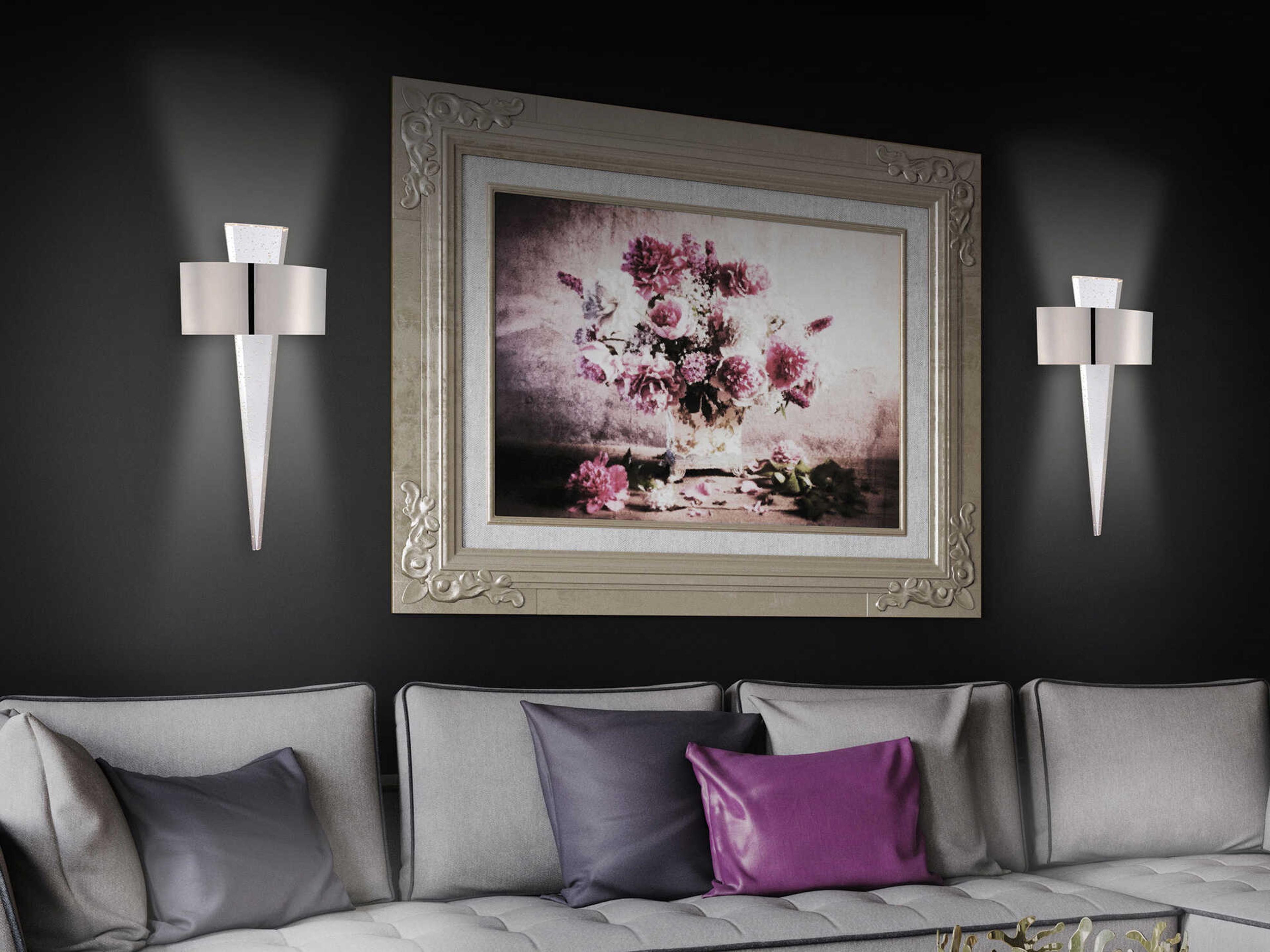 Modern Forms Palladian 2-Light Polished Nickel Crystal Glass Wall Sconce