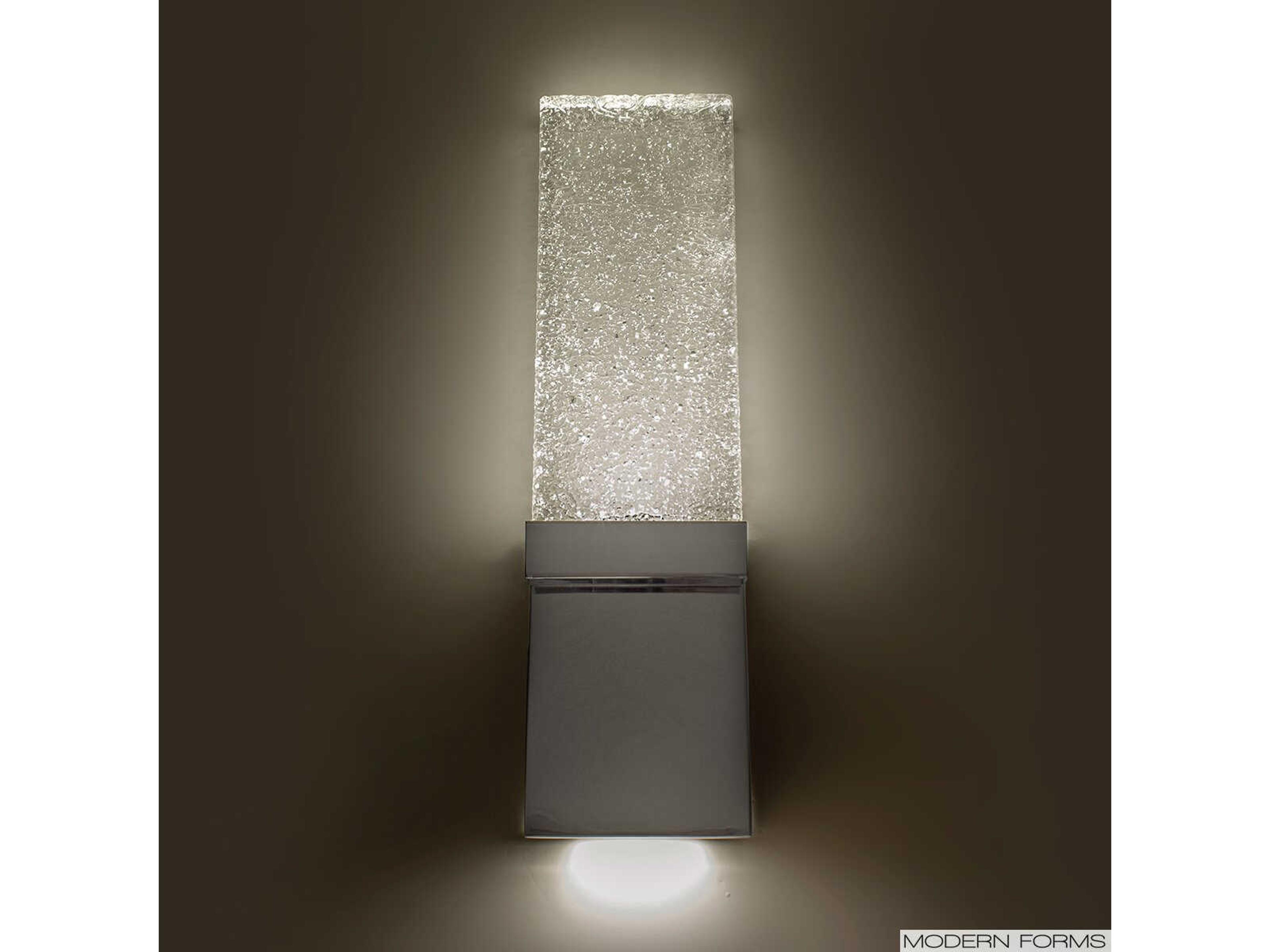 Modern Forms Glacier 1-Light Chrome Glass LED Wall Sconce
