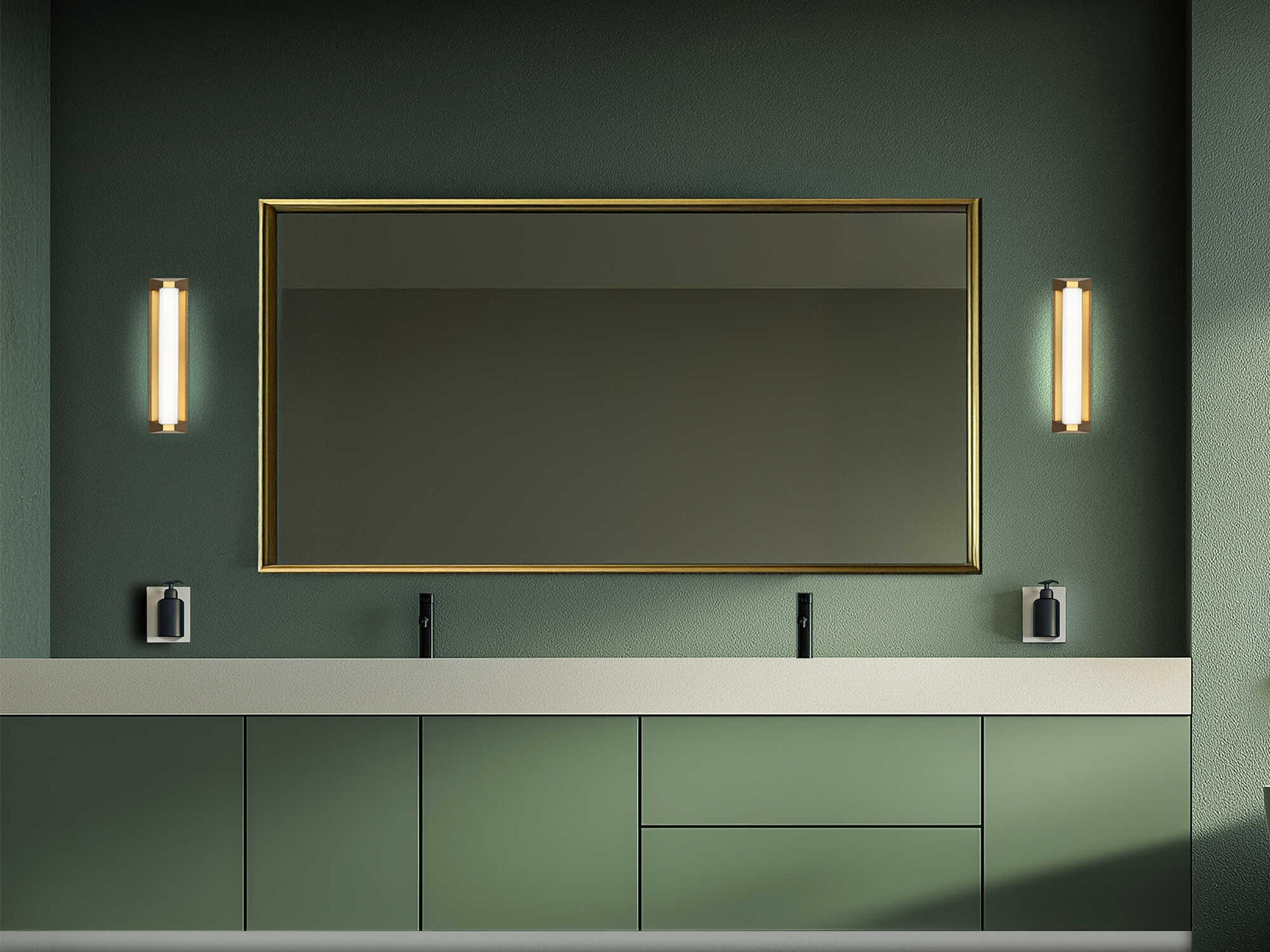 Modern Forms Swale 1-Light Aged Brass Vanity Light