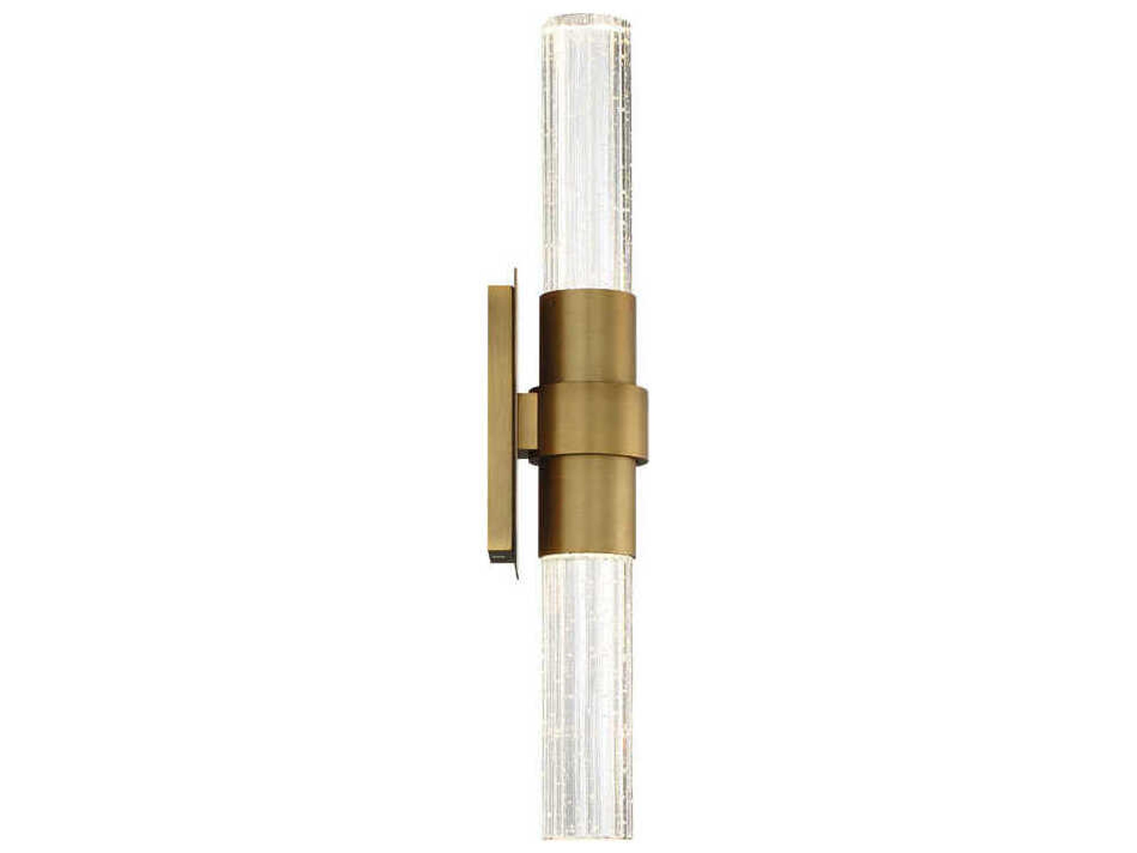 Modern Forms Ceres 1-Light Aged Brass Crystal LED Wall Sconce