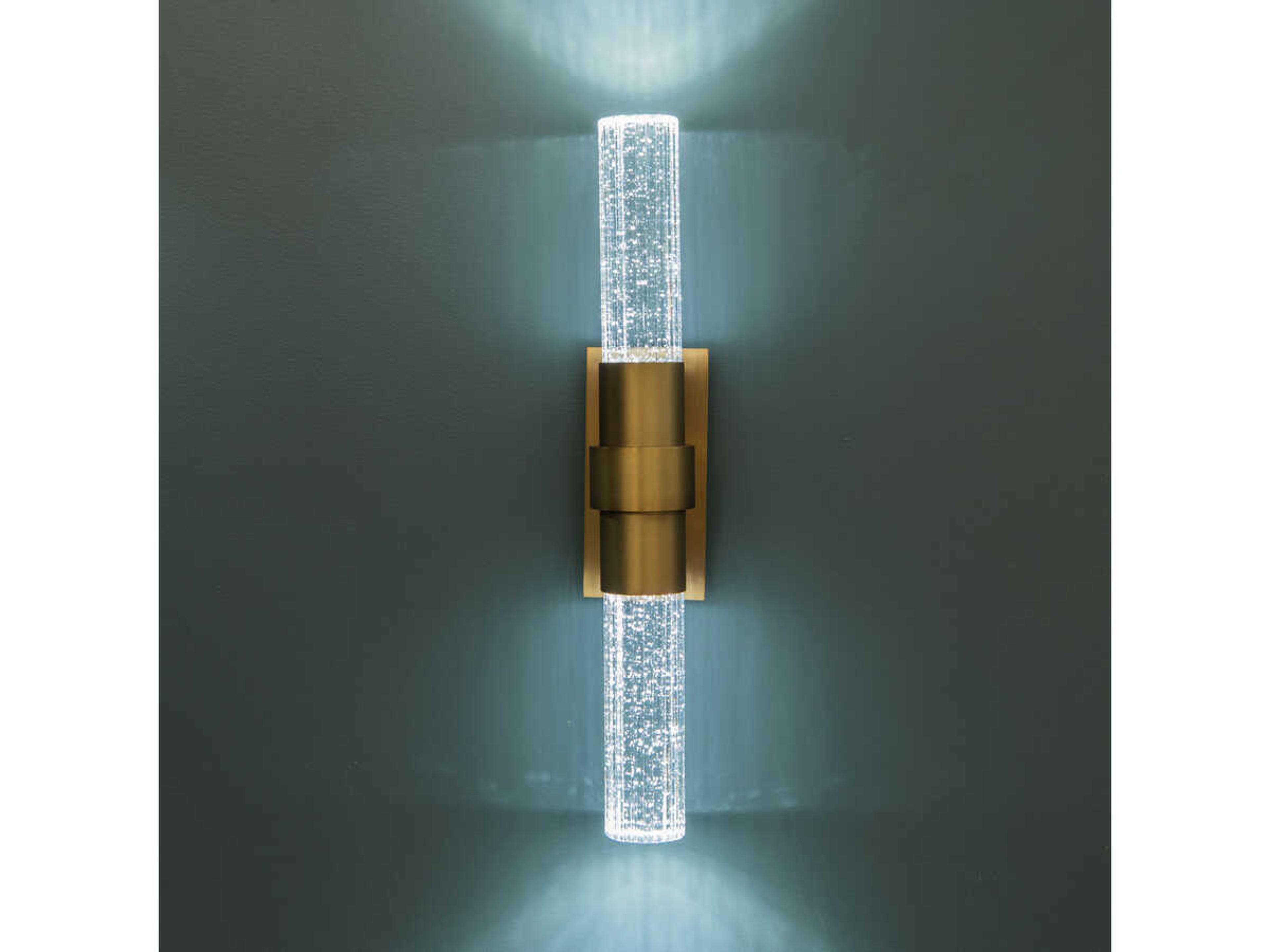 Modern Forms Ceres 1-Light Aged Brass Crystal LED Wall Sconce