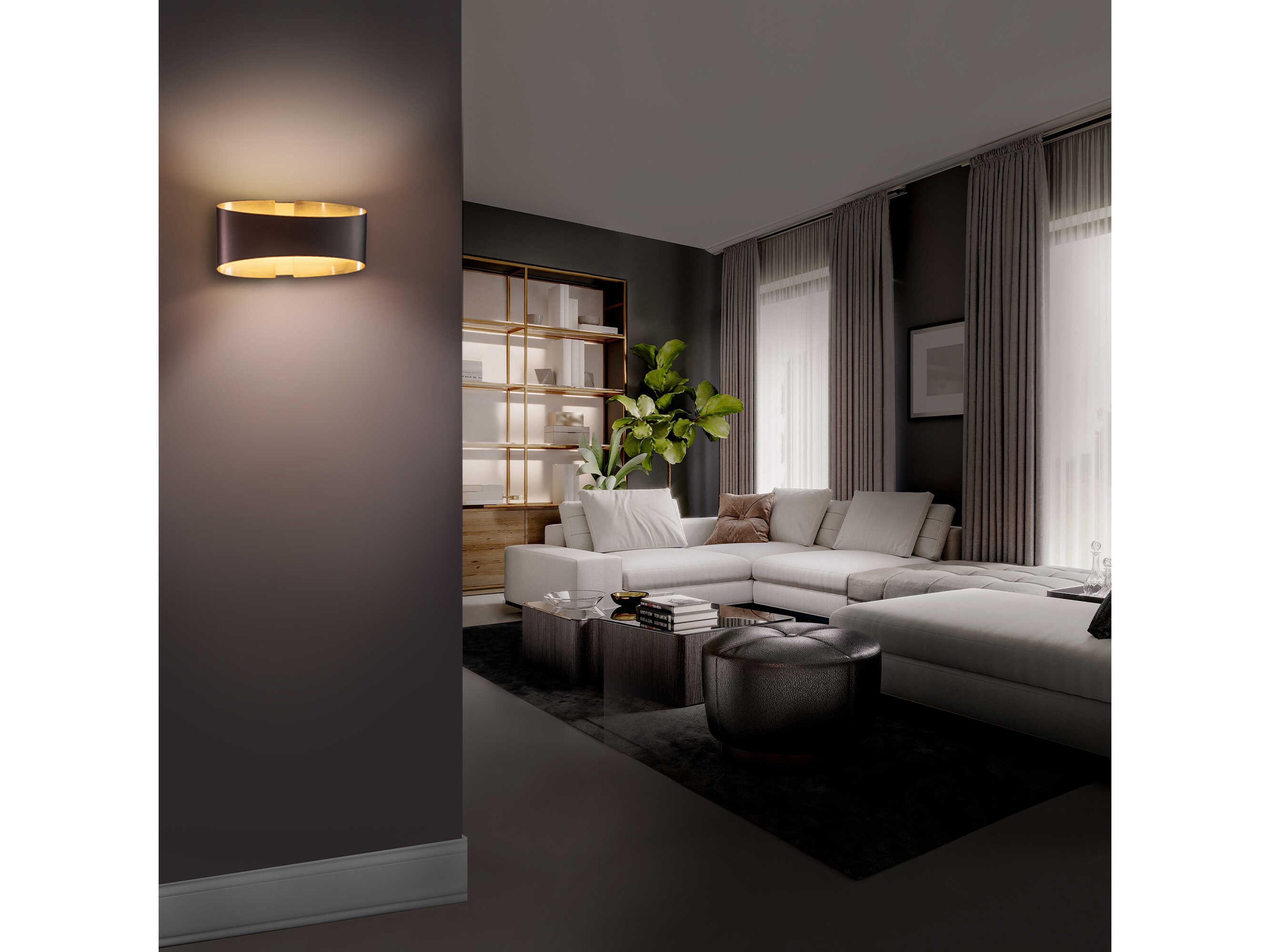 Modern Forms Swerve 1-Light Bronze Brushed Brass LED Wall Sconce