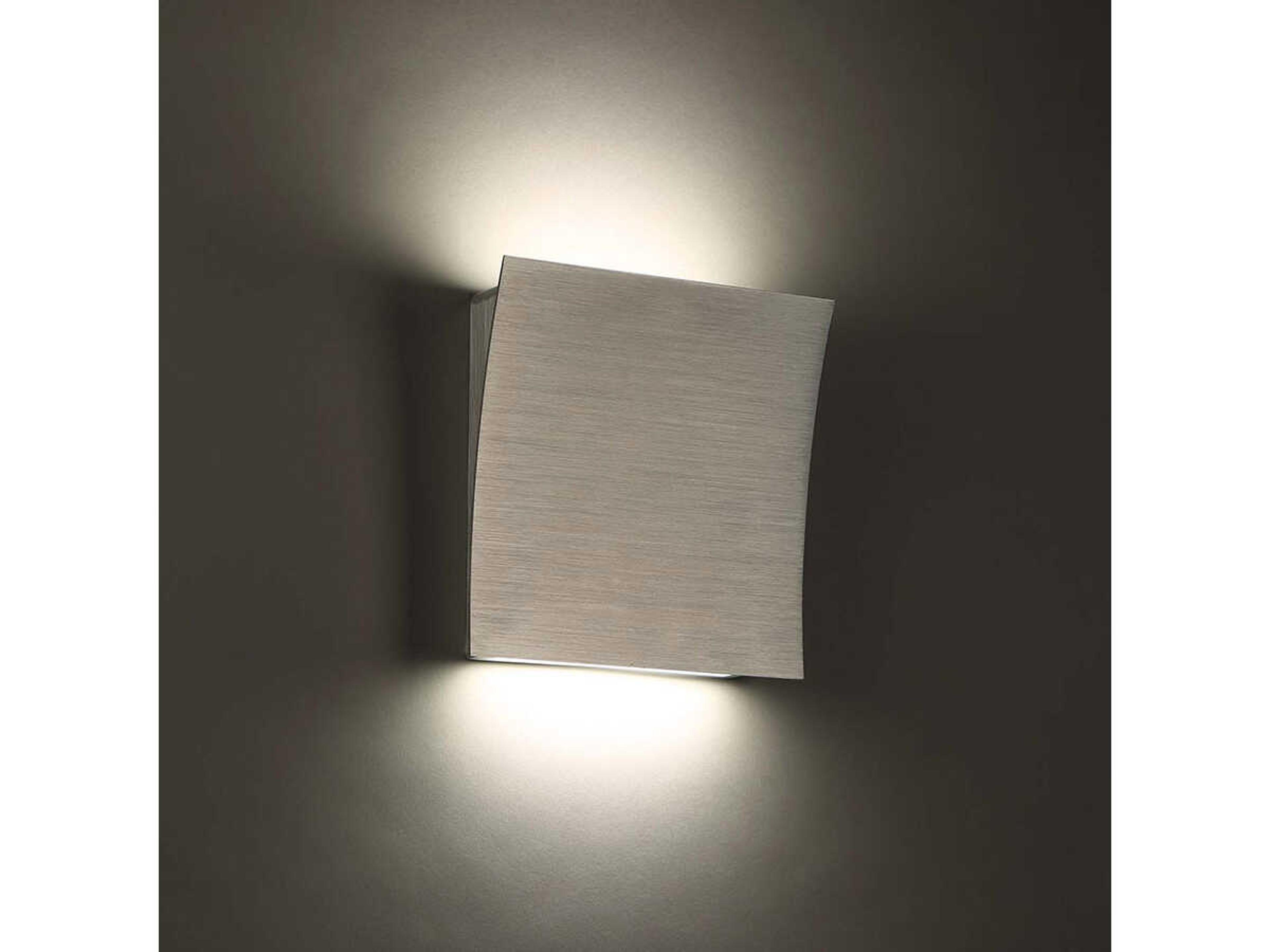 Modern Forms Slide 2-Light Brushed Aluminum Silver Glass LED Wall Sconce