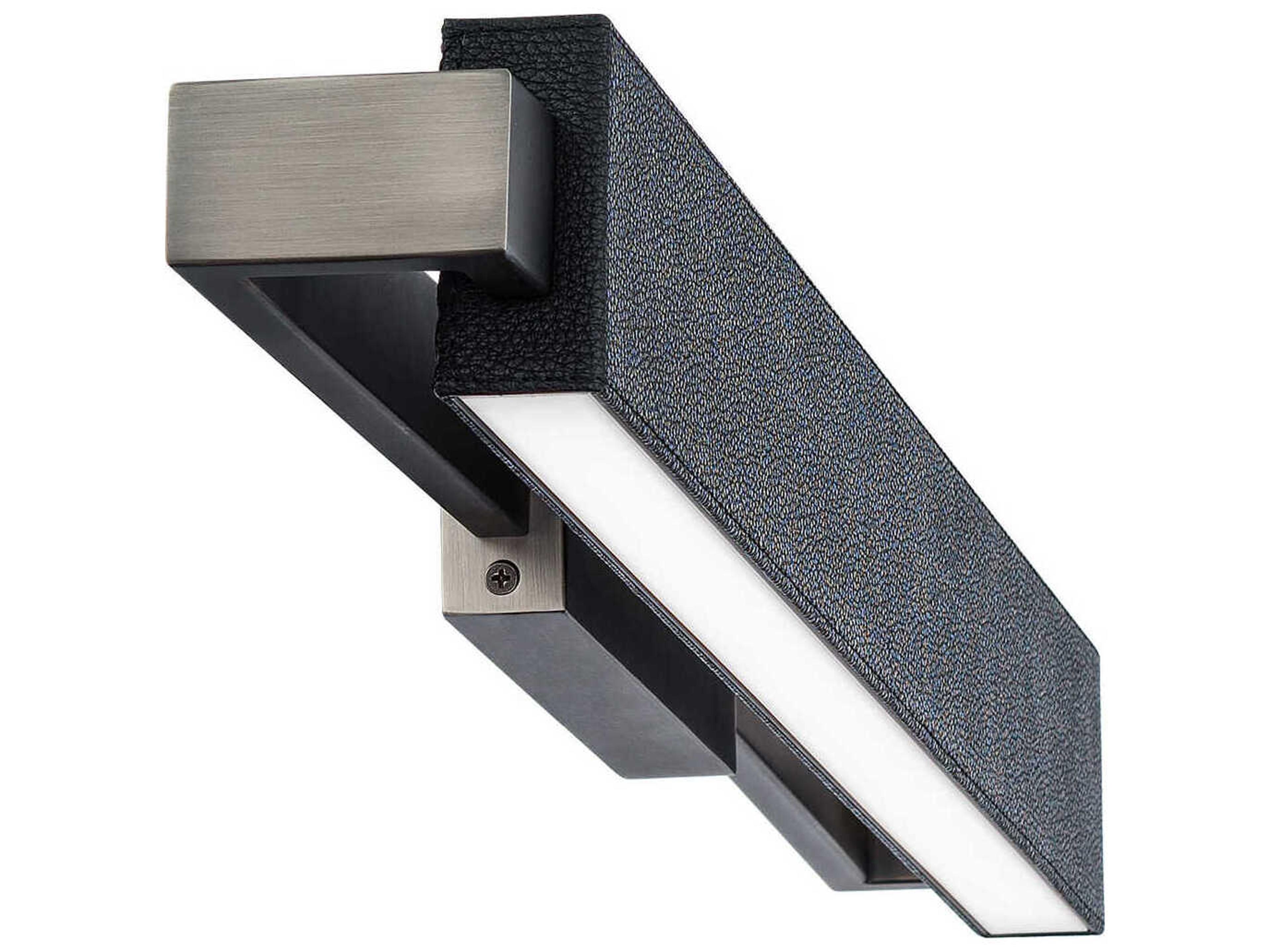 Modern Forms Kinsman 2-Light Pebbled Black Brushed Nickel Glass Vanity Light