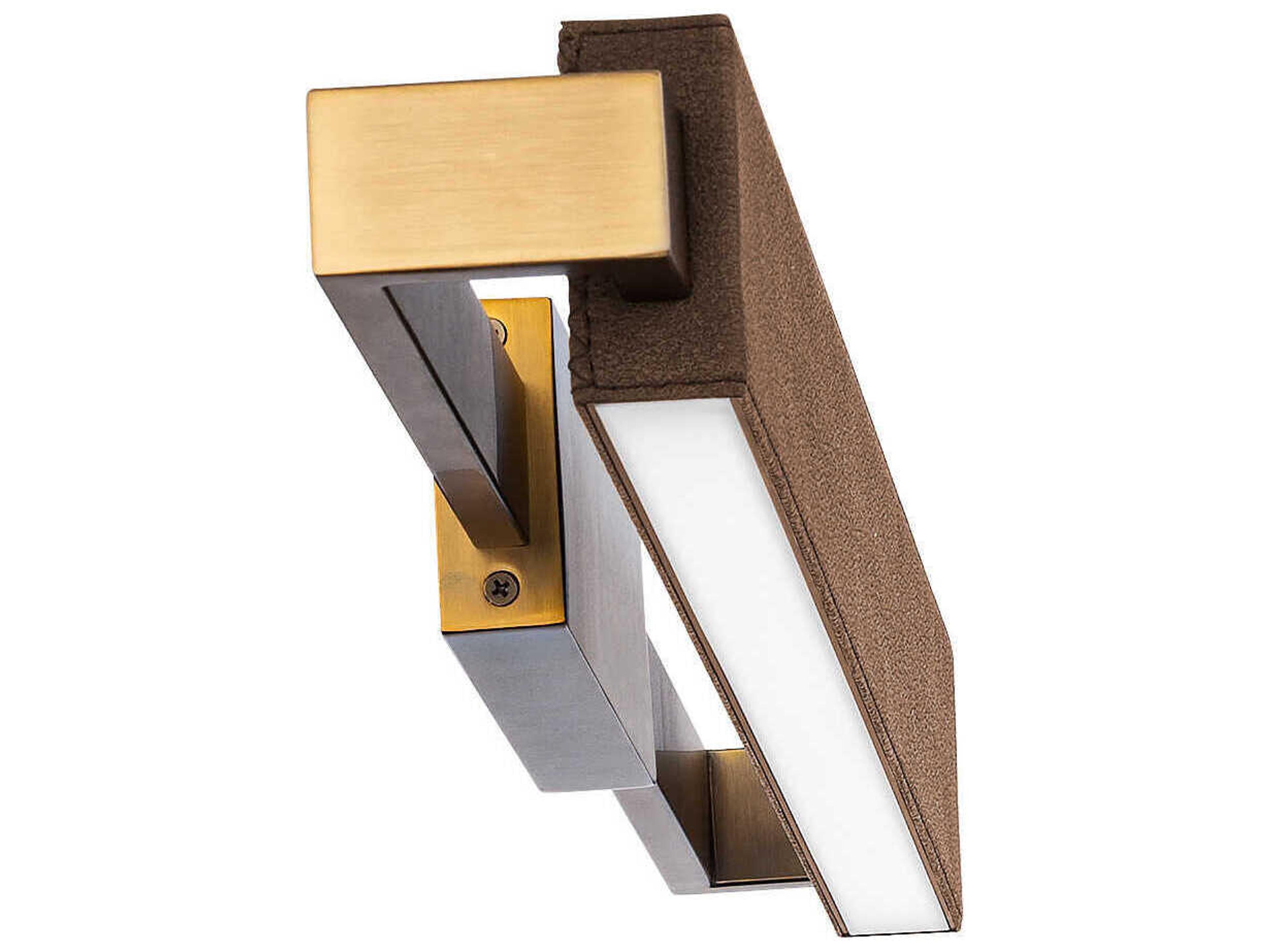 Modern Forms Kinsman 2-Light Bomber Brown Aged Brass Glass LED Vanity Light