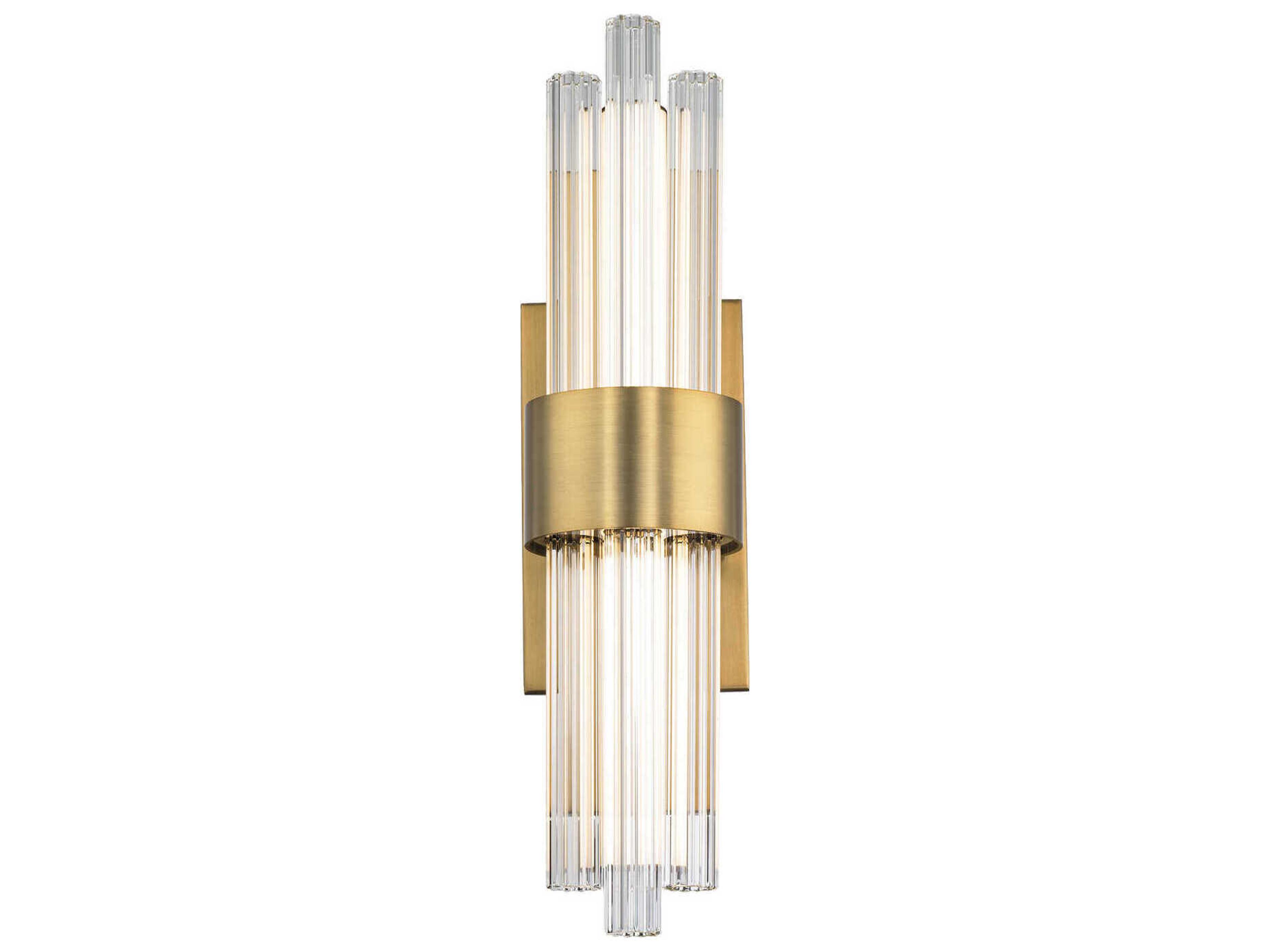 Modern Forms Luzerne 2-Light Aged Brass Glass LED Vanity Light