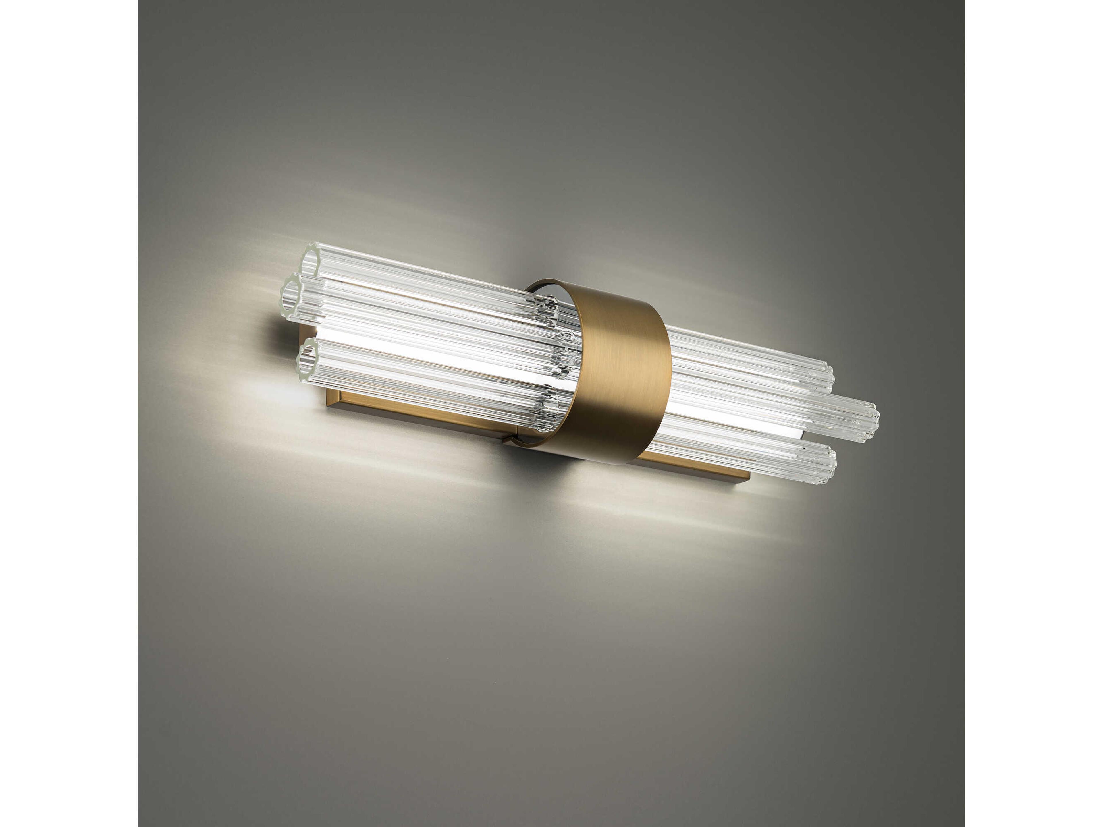 Modern Forms Luzerne 2-Light Aged Brass Glass LED Vanity Light