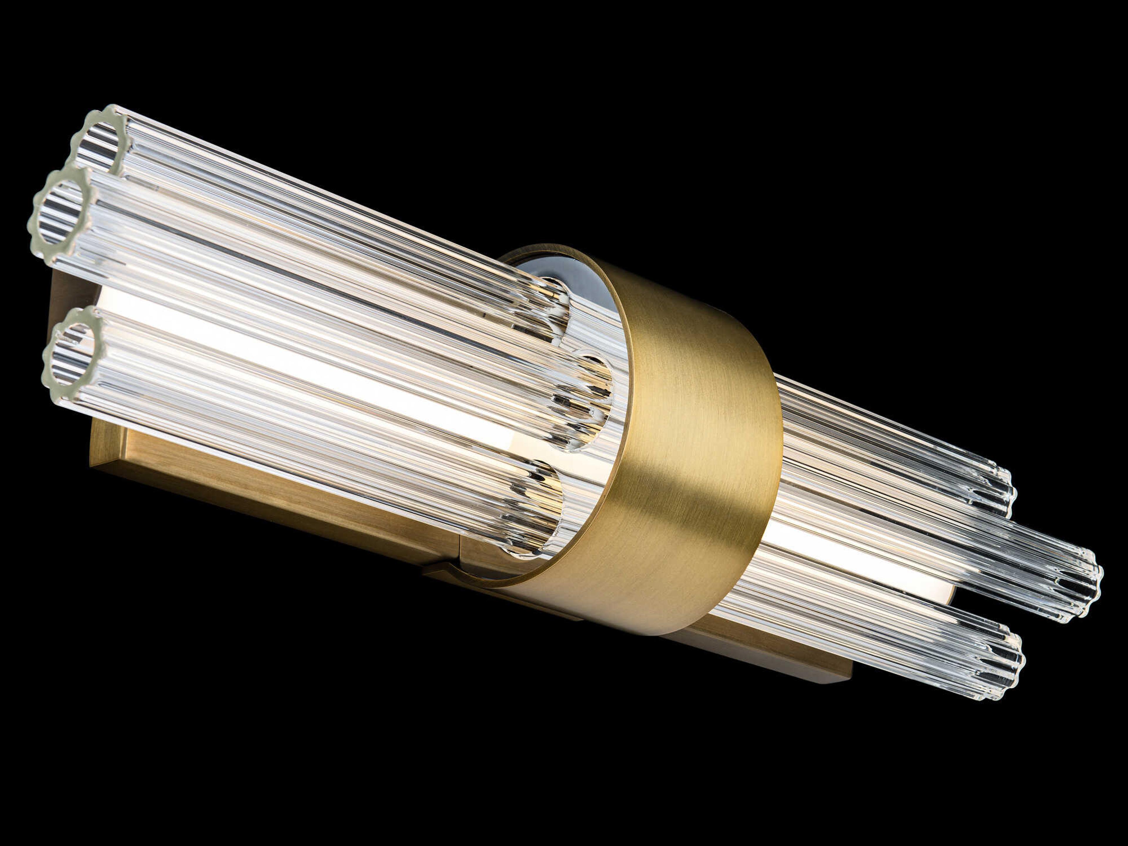 Modern Forms Luzerne 2-Light Aged Brass Glass LED Vanity Light