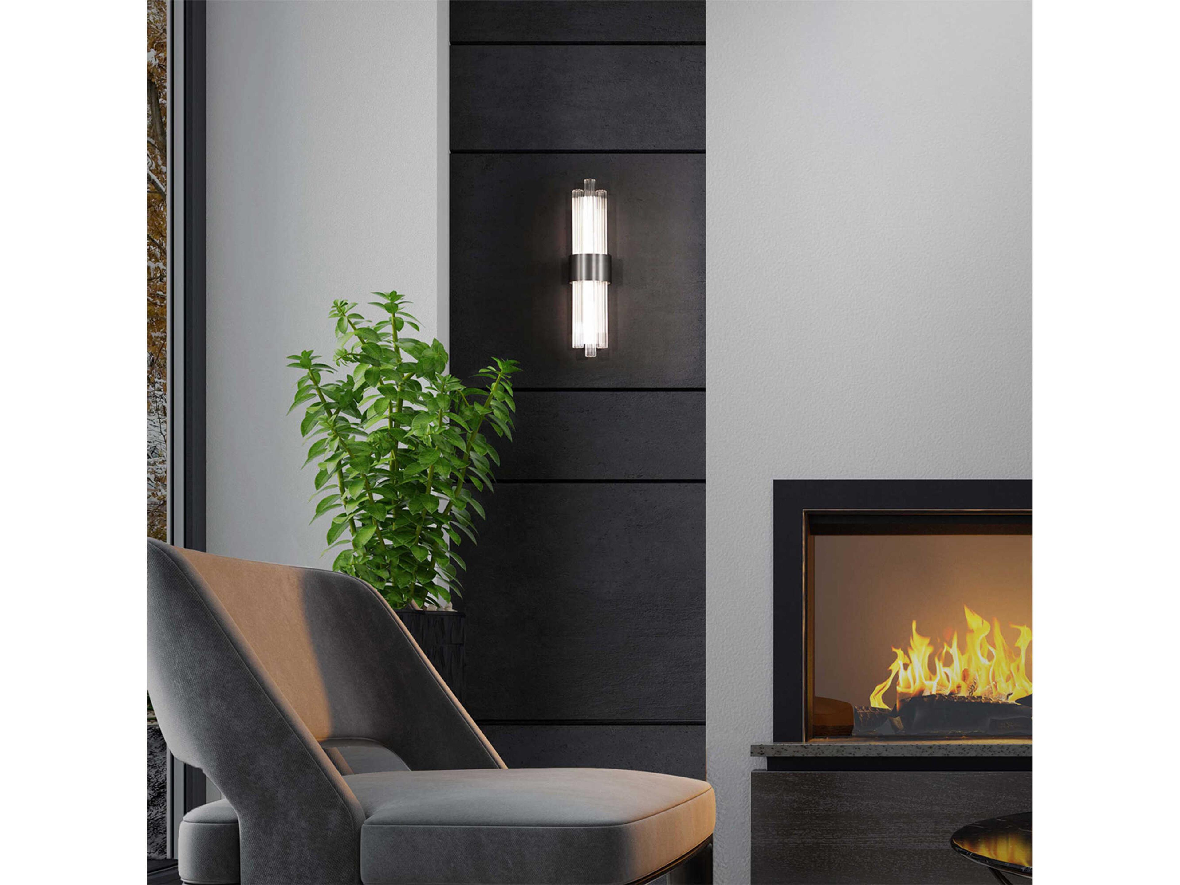 Modern Forms Luzerne 2-Light Brushed Nickel Glass LED Vanity Light