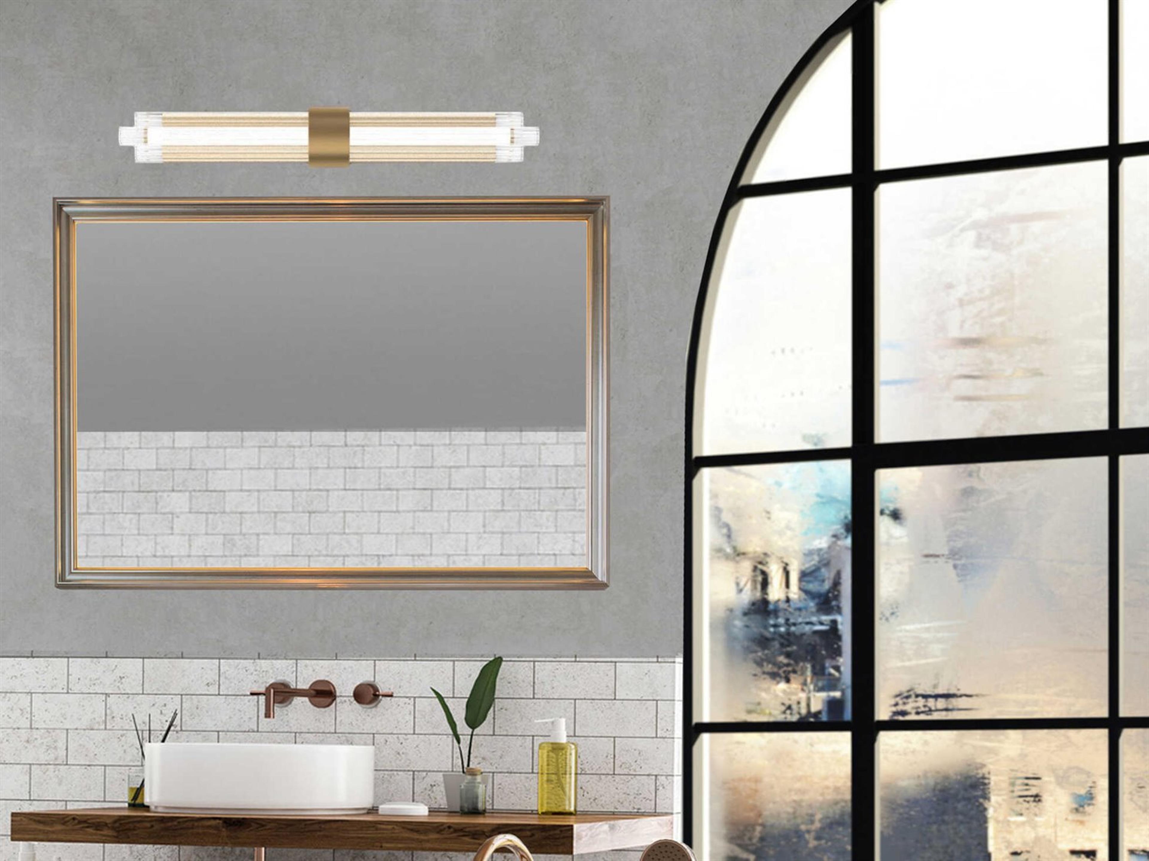 Modern Forms Luzerne 2-Light Aged Brass Glass LED Vanity Light