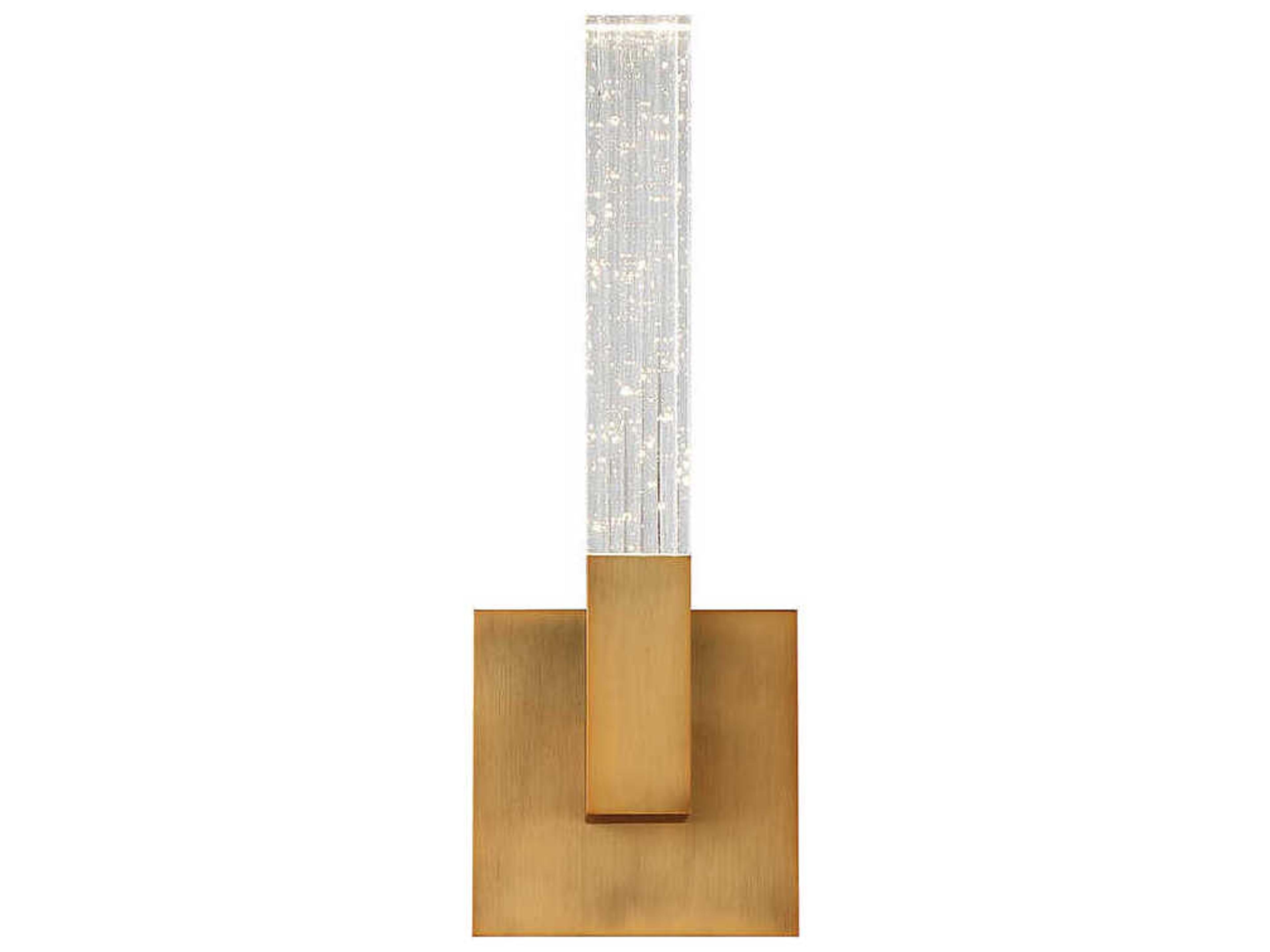 Modern Forms Cinema 1-Light Aged Brass Crystal LED Wall Sconce
