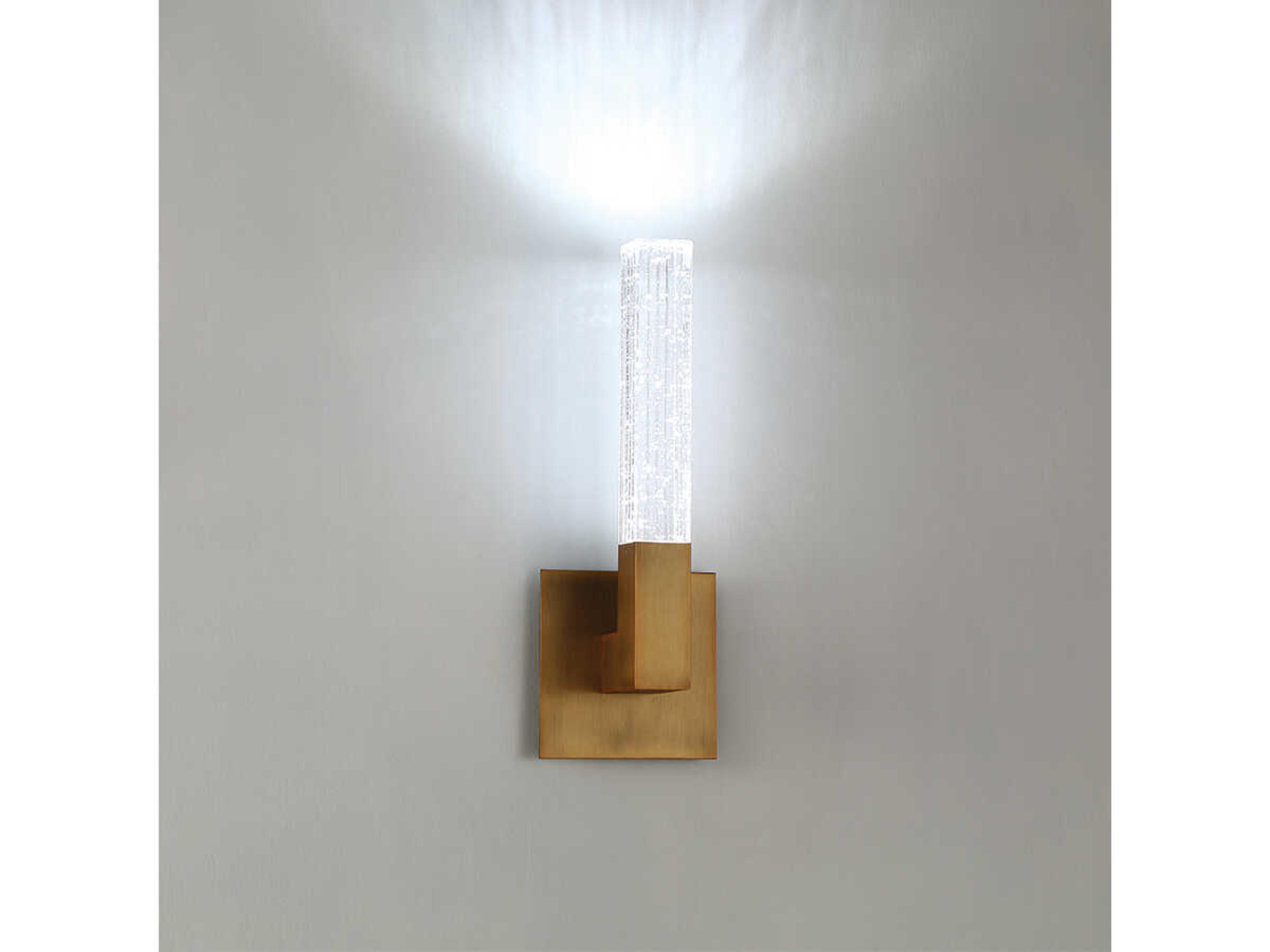 Modern Forms Cinema 1-Light Aged Brass Crystal LED Wall Sconce