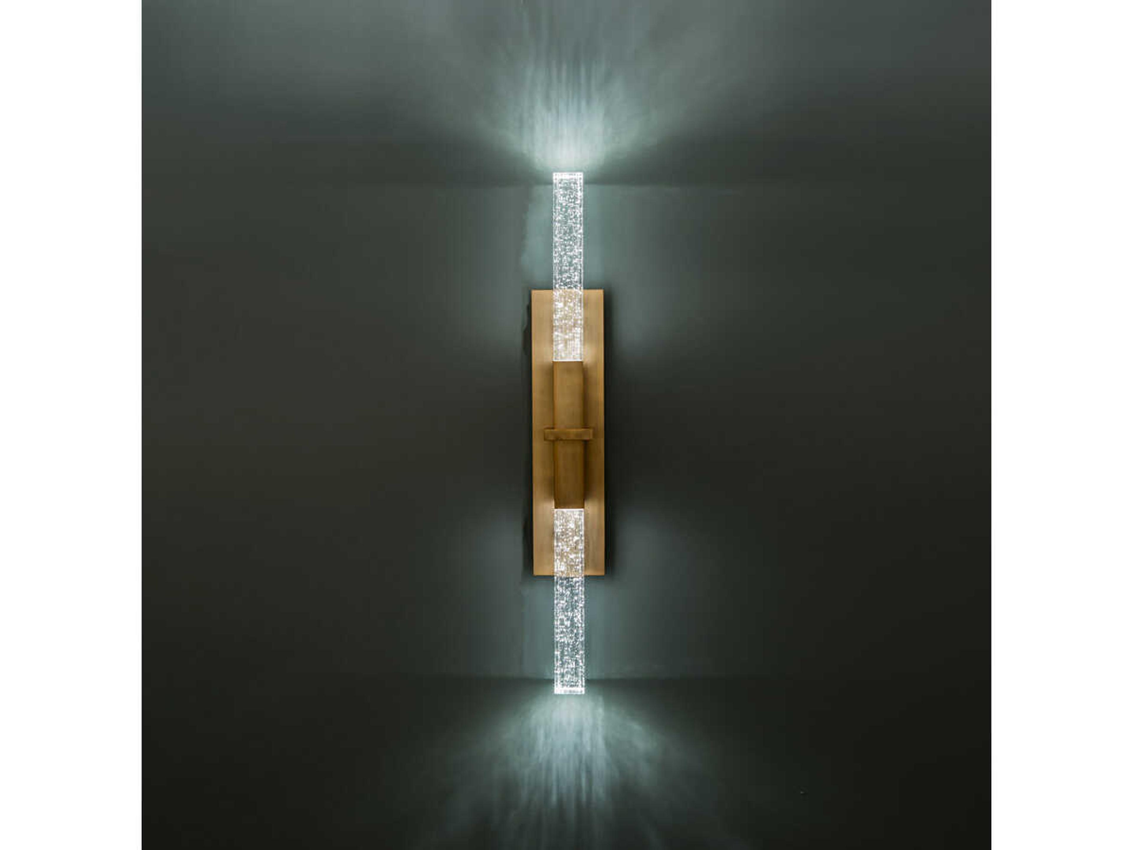 Modern Forms Cinema 2-Light Aged Brass Crystal LED Wall Sconce