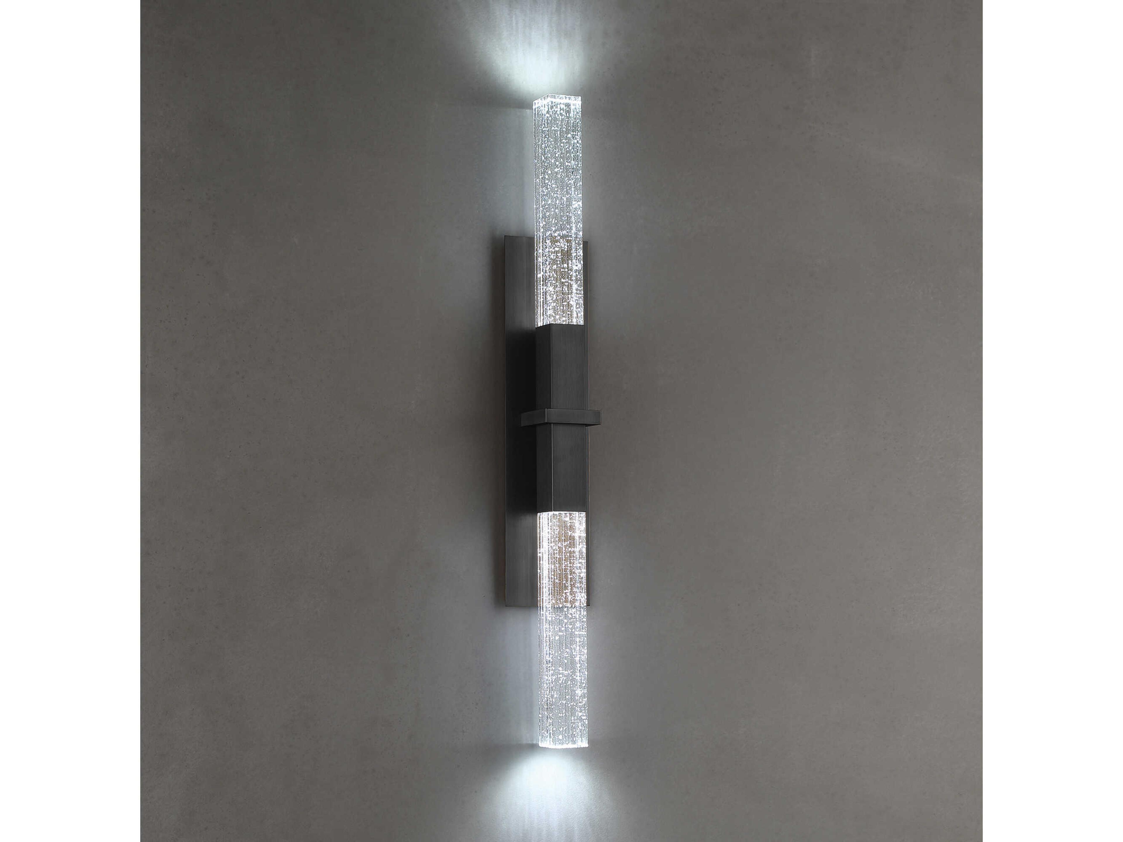 Modern Forms Cinema 2-Light Black Crystal LED Wall Sconce