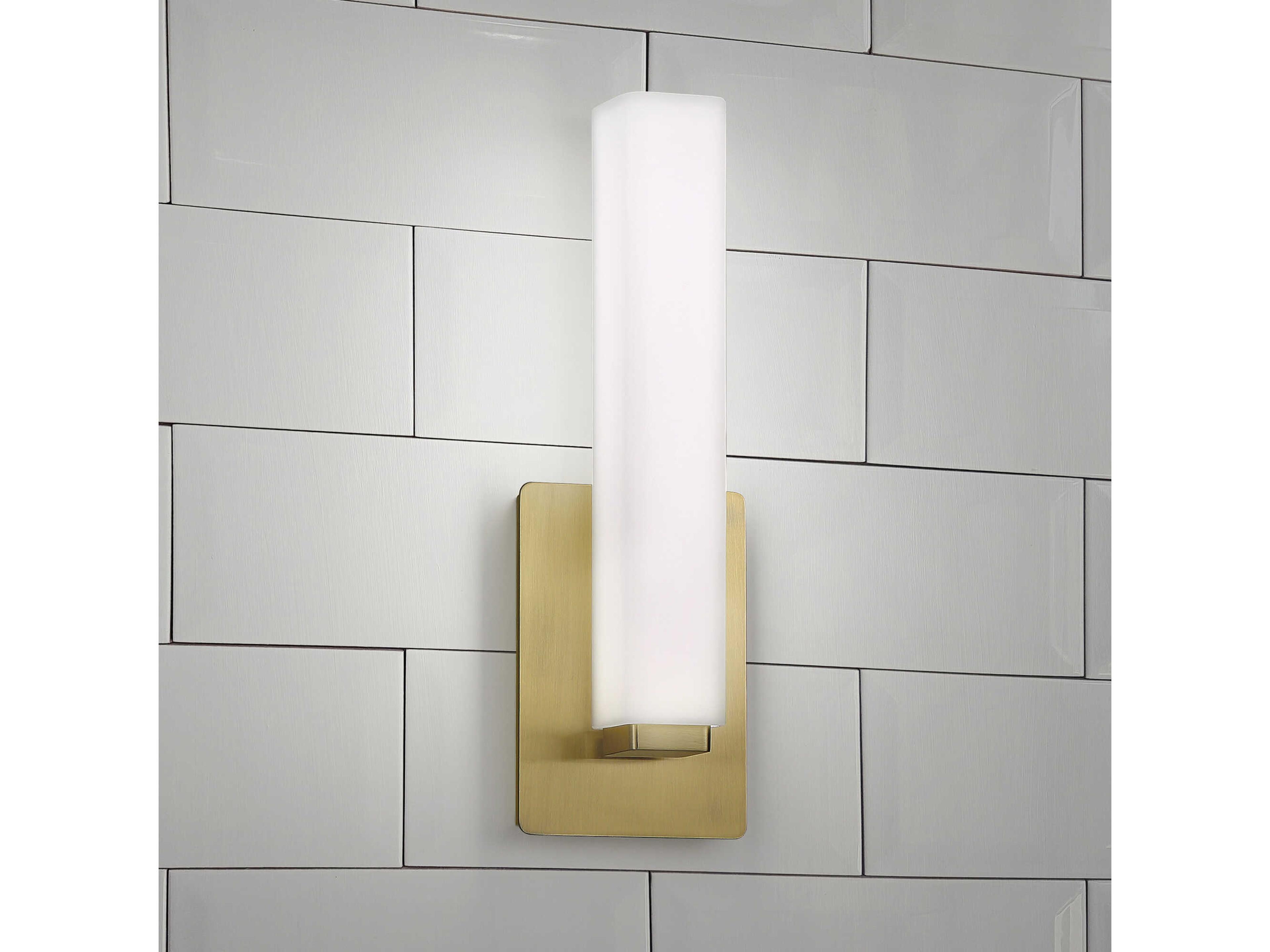 Modern Forms Vogue 1-Light Brushed Brass Glass LED Wall Sconce