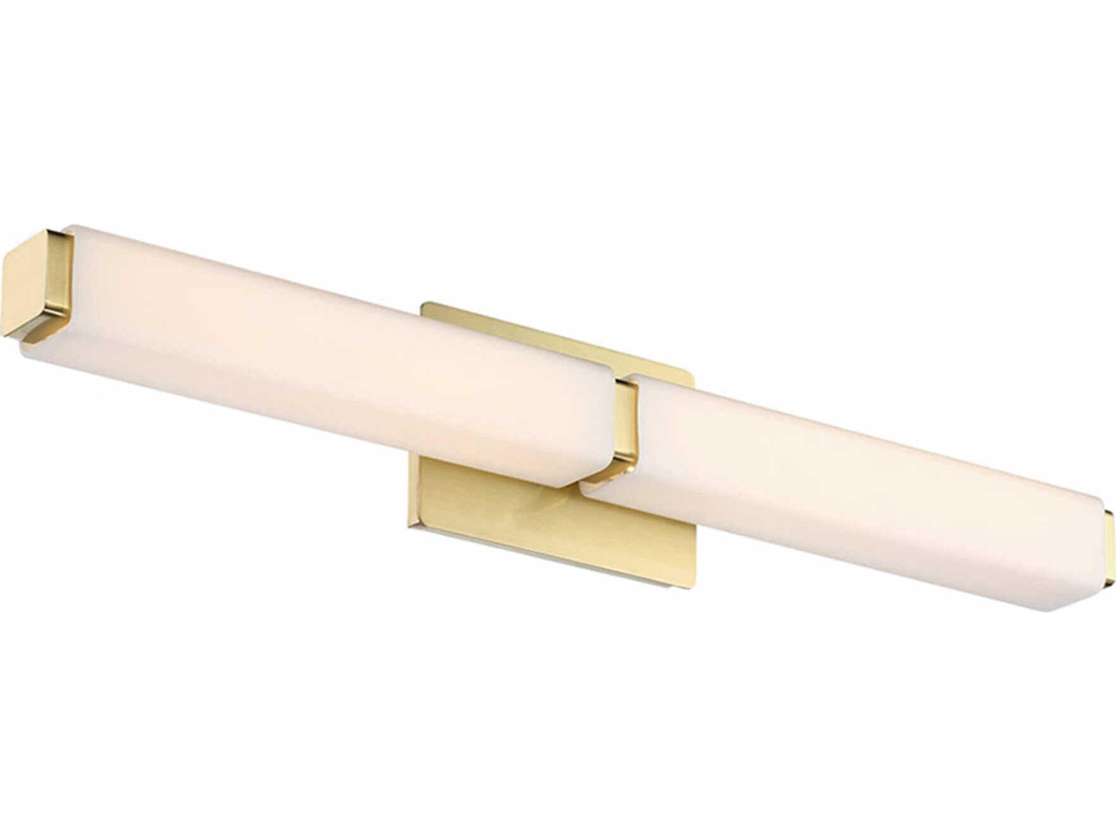 Modern Forms Vogue 1-Light Brushed Brass Glass LED Vanity Light