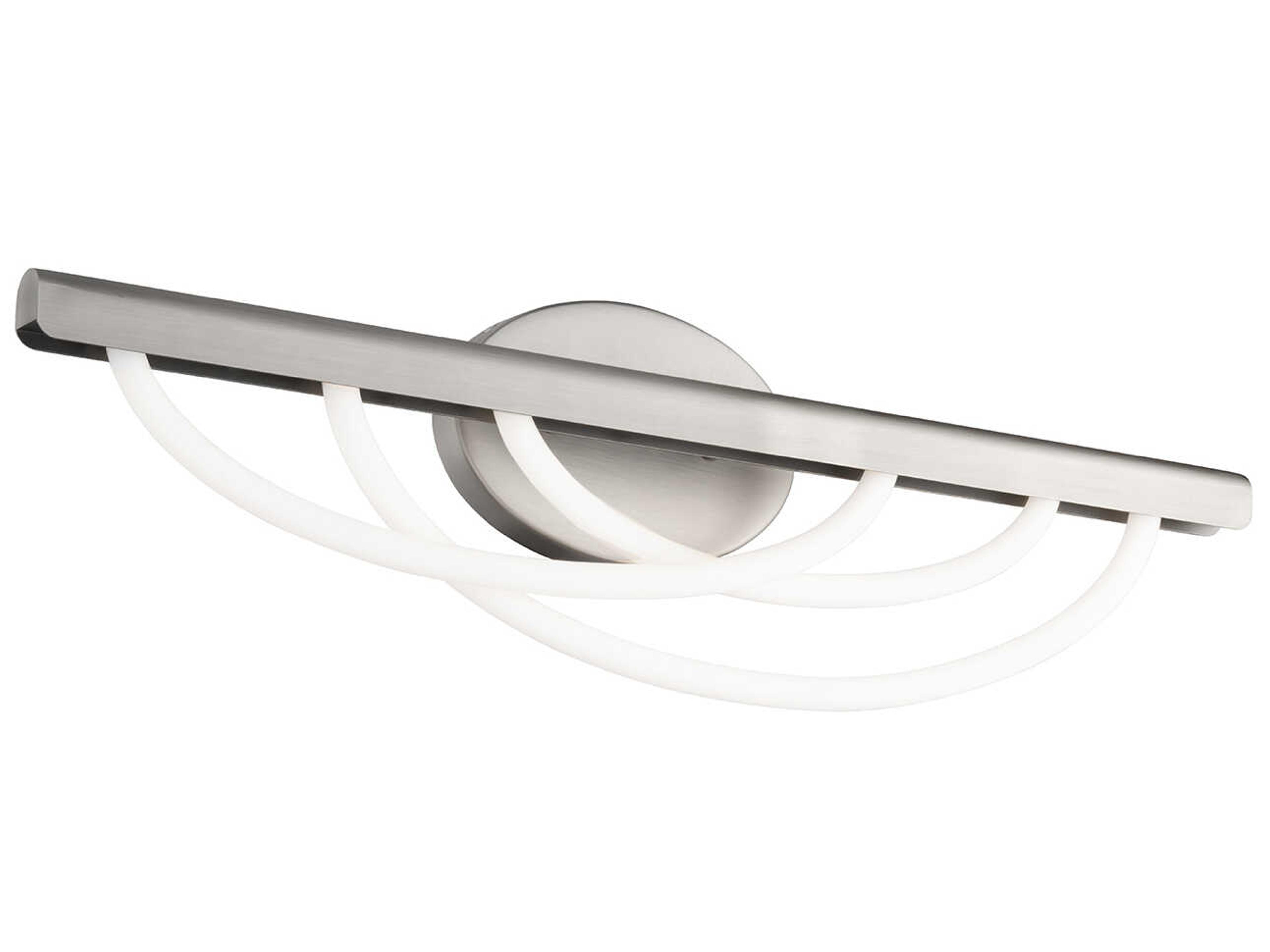 Modern Forms Swoop 3-Light Brushed Nickel White Vanity Light