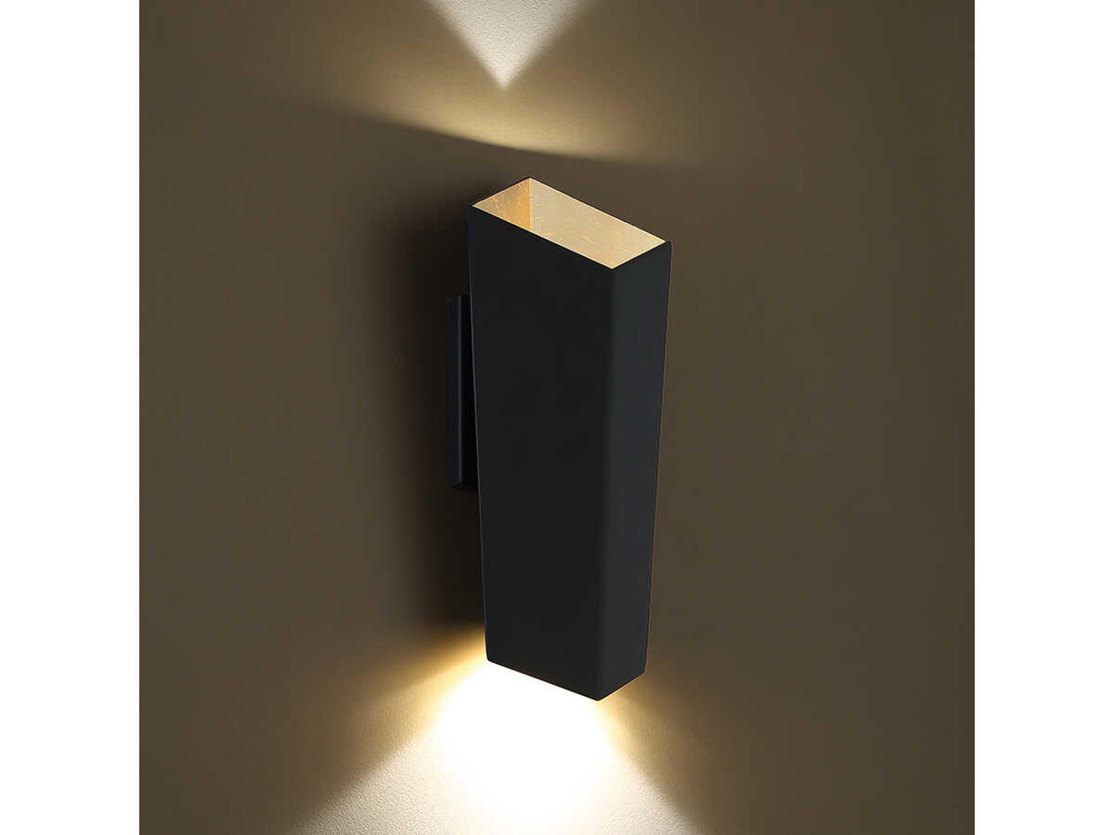 Modern Forms Dink 2-Light Black Gold Leaf LED Wall Sconce