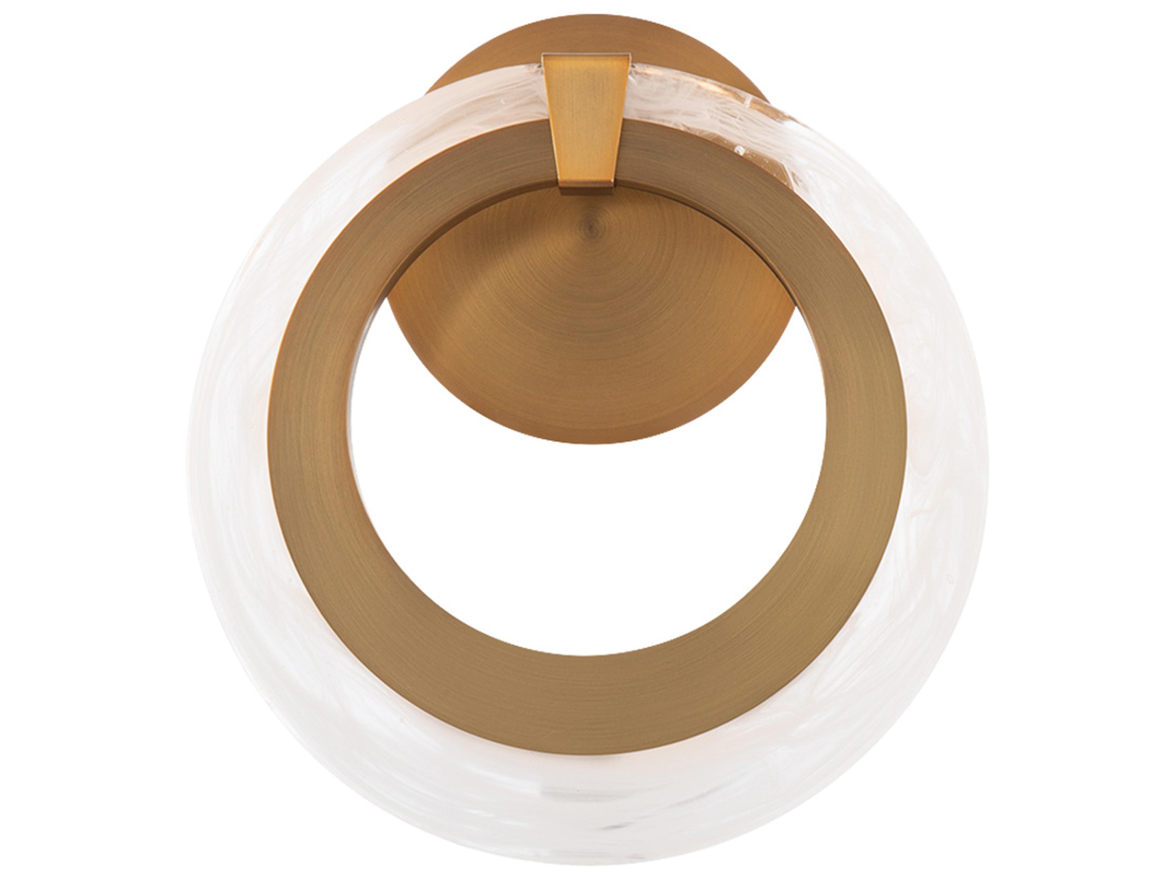 Modern Forms Serenity 1-Light Aged Brass Glass LED Wall Sconce